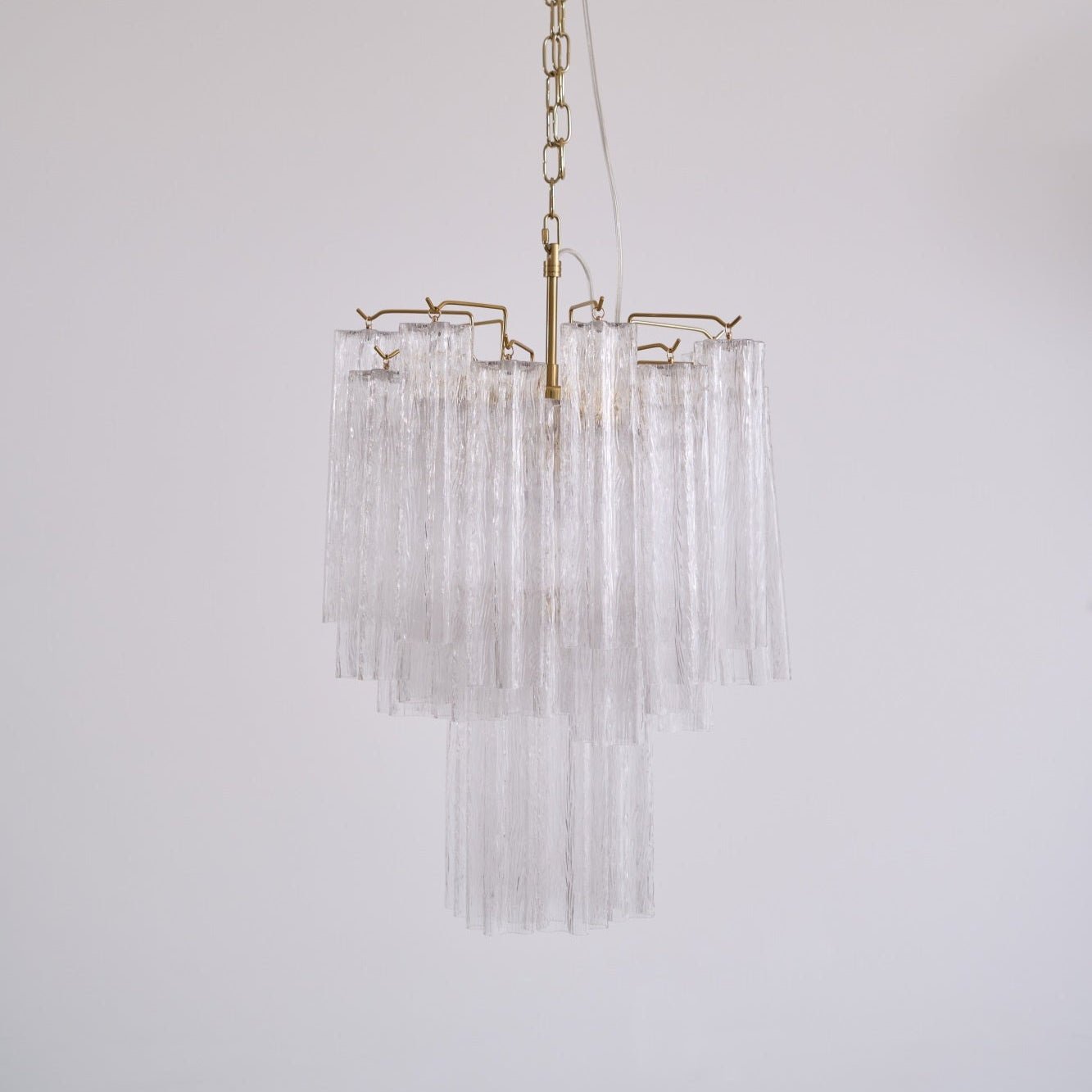 Aurora Chandelier Clear Murano Glass Tube Tiered Modern-Neutral Decor