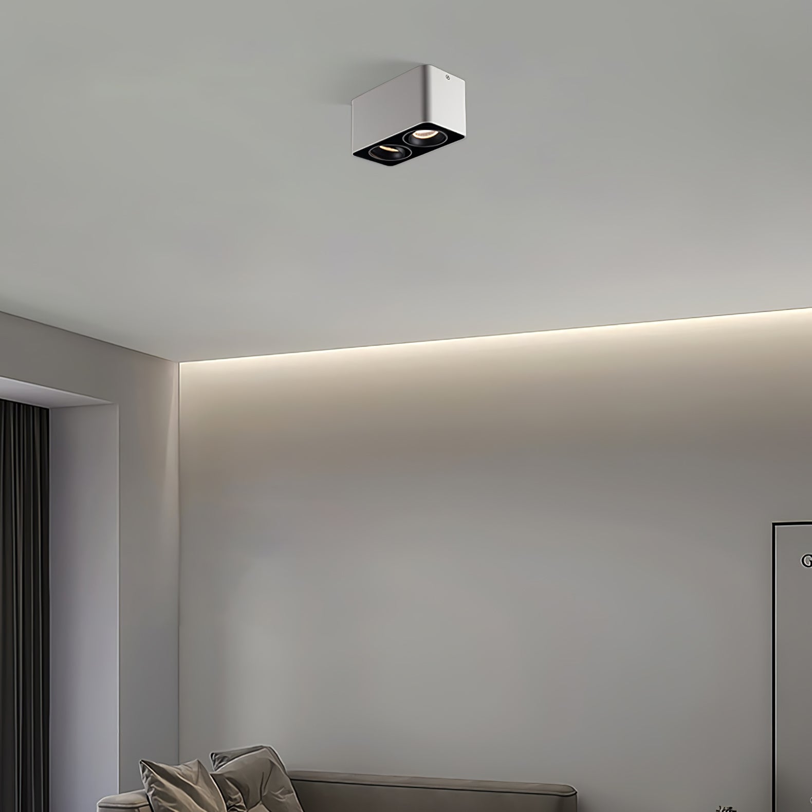 Devely Spotlight Surface Mount Twin LED Angular Minimalist-Neutral Decor
