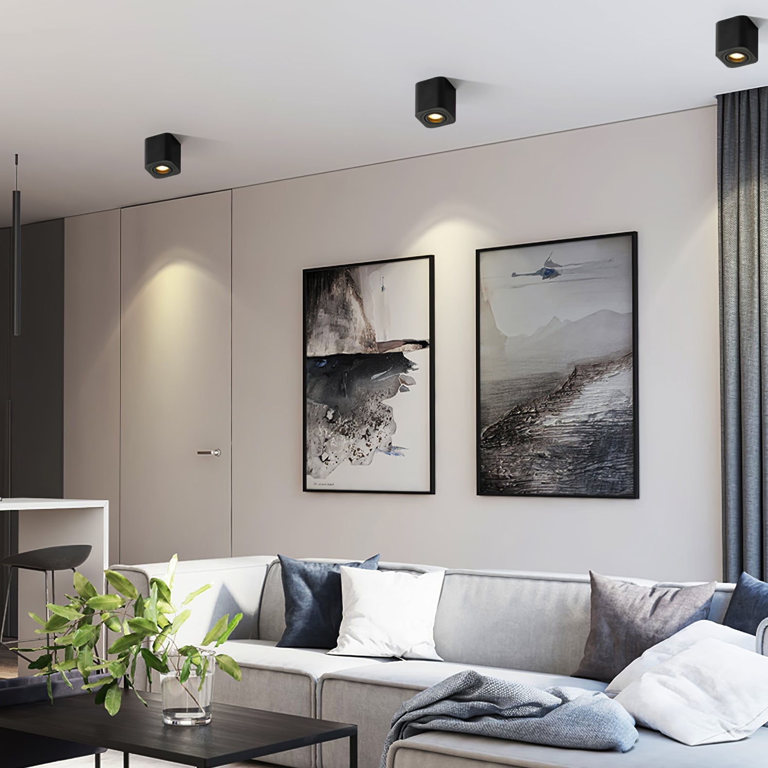 Devely Spotlight Surface Mount Twin LED Angular Minimalist-Neutral Decor