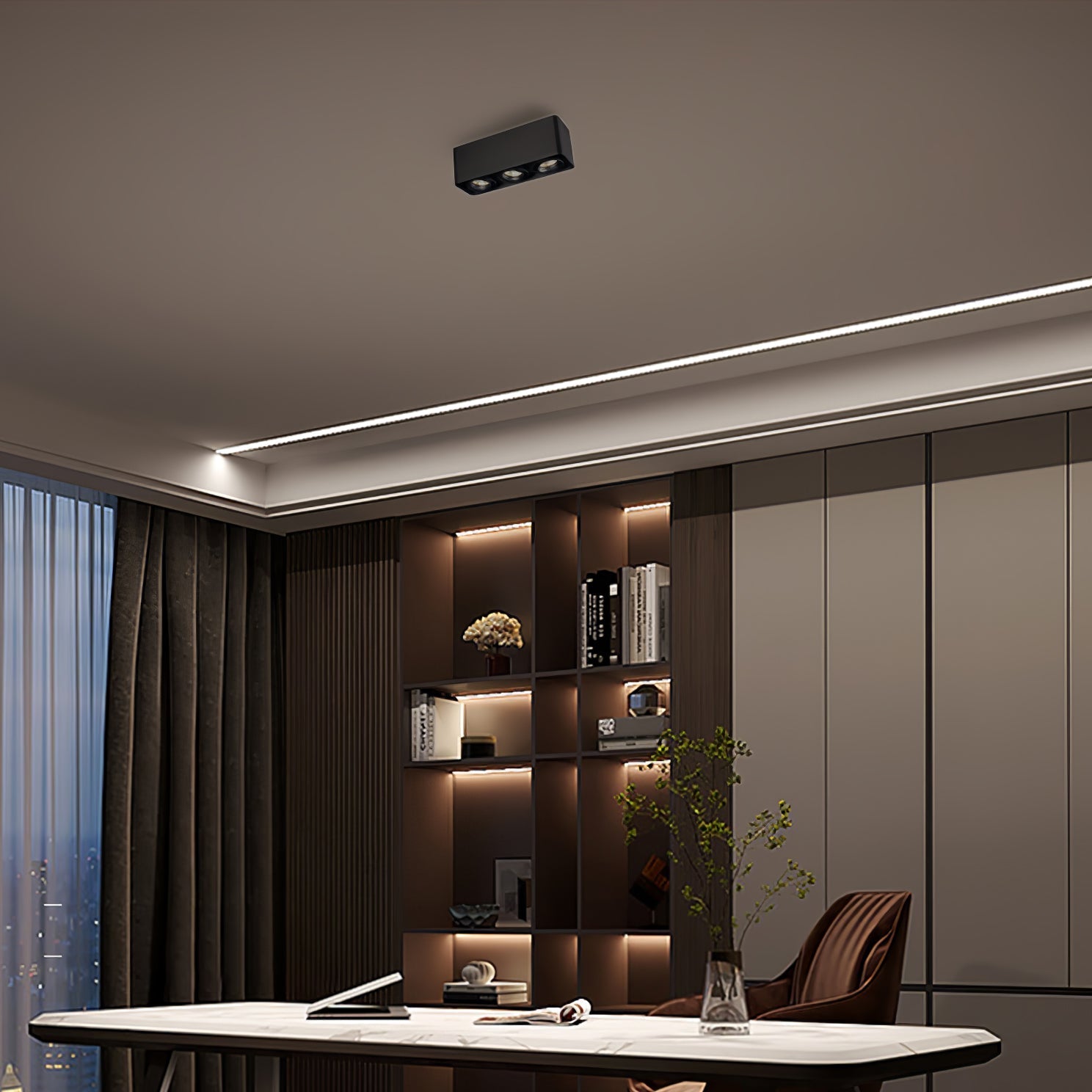 Devely Spotlight Surface Mount Twin LED Angular Minimalist-Neutral Decor