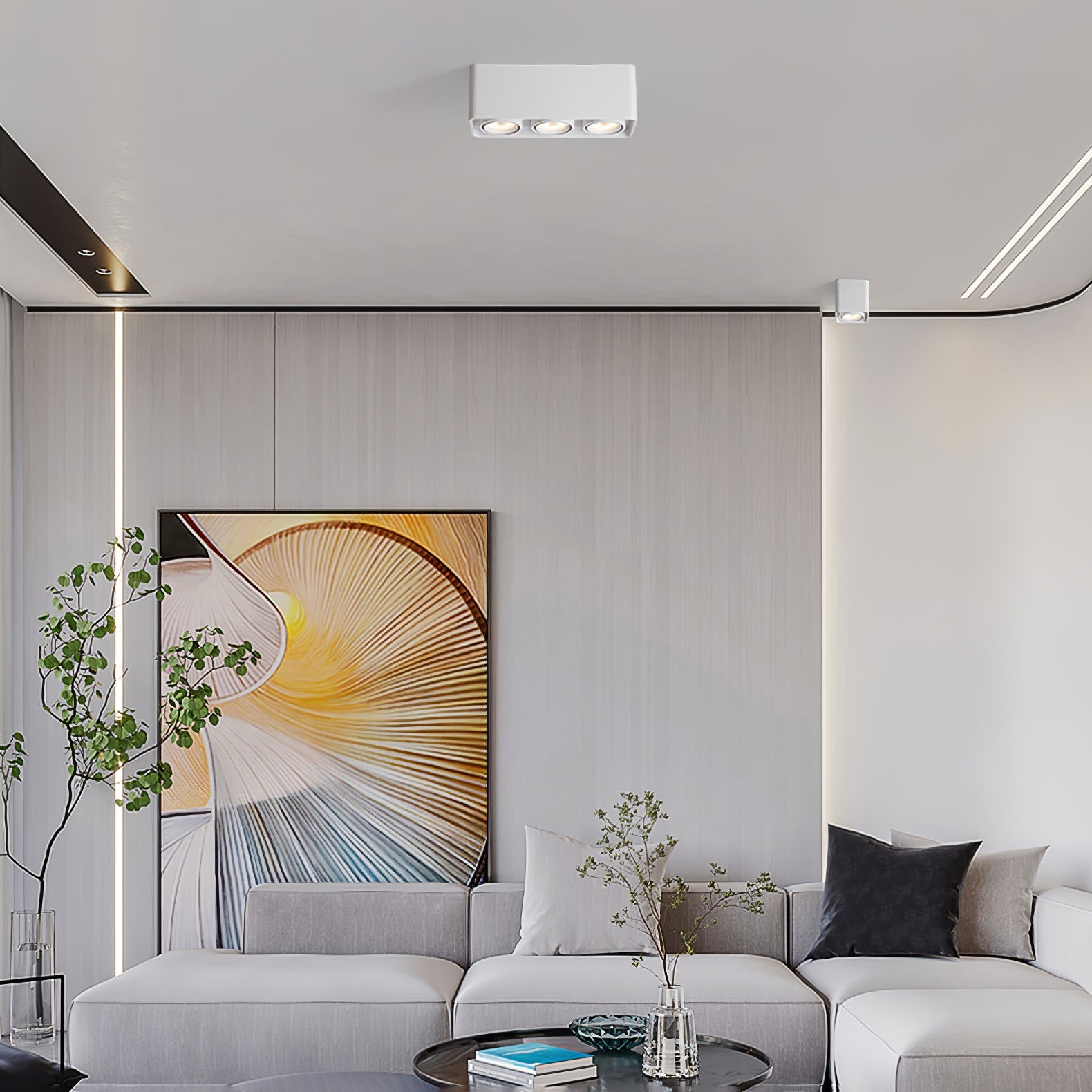 Devely Spotlight Surface Mount Twin LED Angular Minimalist-Neutral Decor