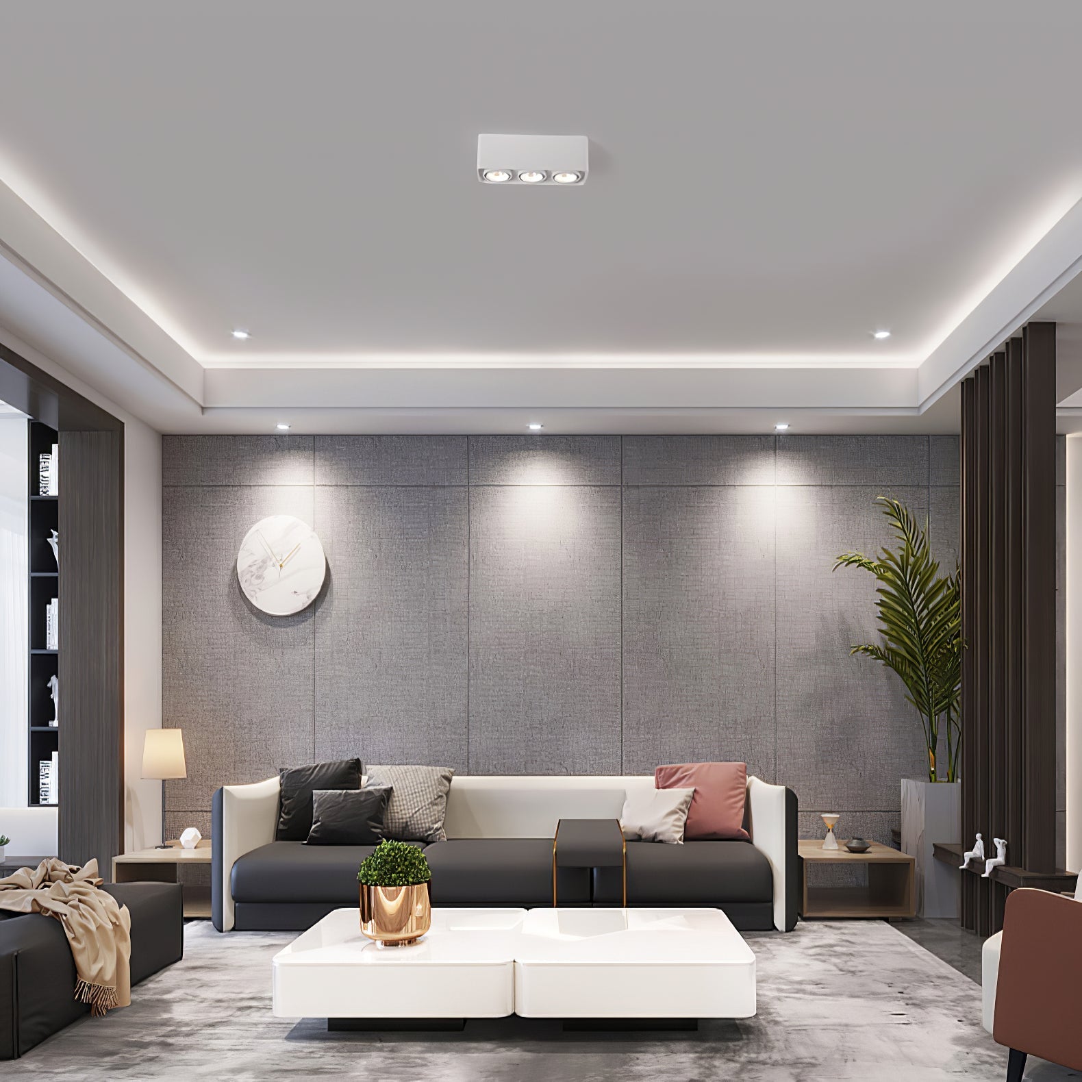 Devely Spotlight Surface Mount Twin LED Angular Minimalist-Neutral Decor