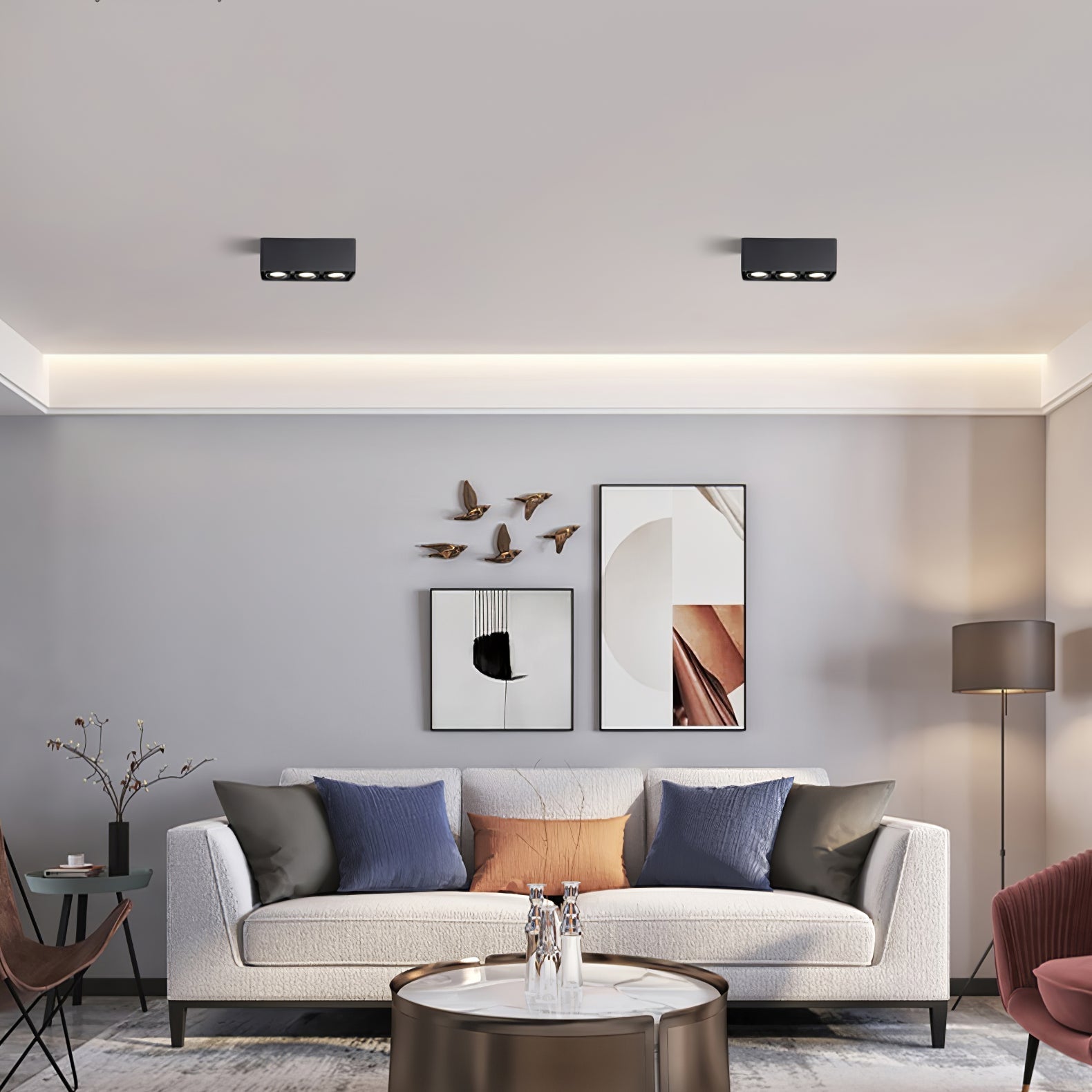 Devely Spotlight Surface Mount Twin LED Angular Minimalist-Neutral Decor