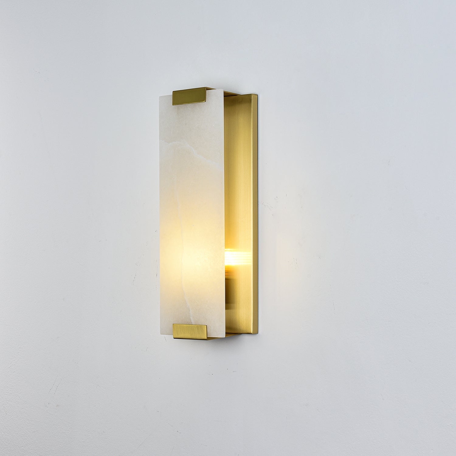 Arrina Rectangular Alabaster Wall Light-Neutral Decor