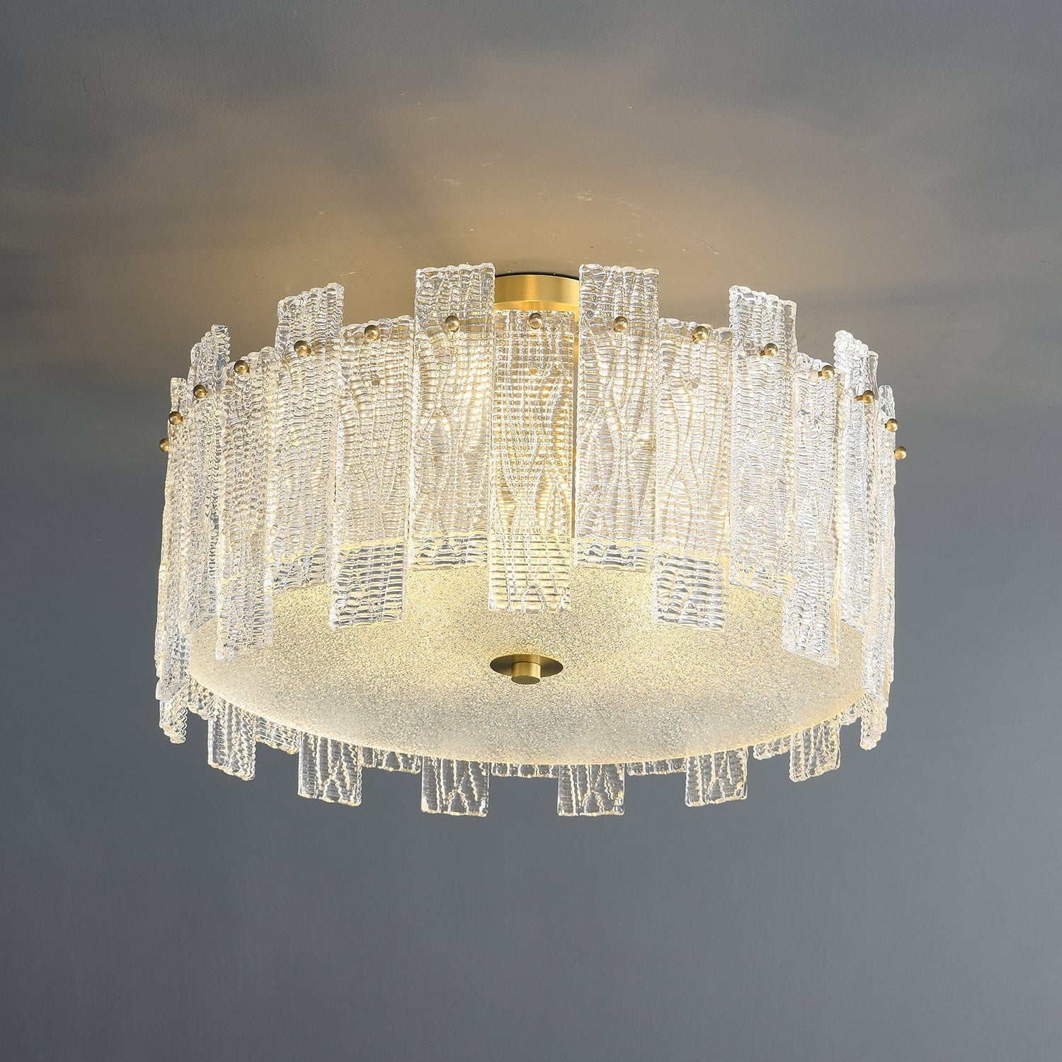 Symiror Postmodern Luxury Brass Glass Ceiling Light-Neutral Decor