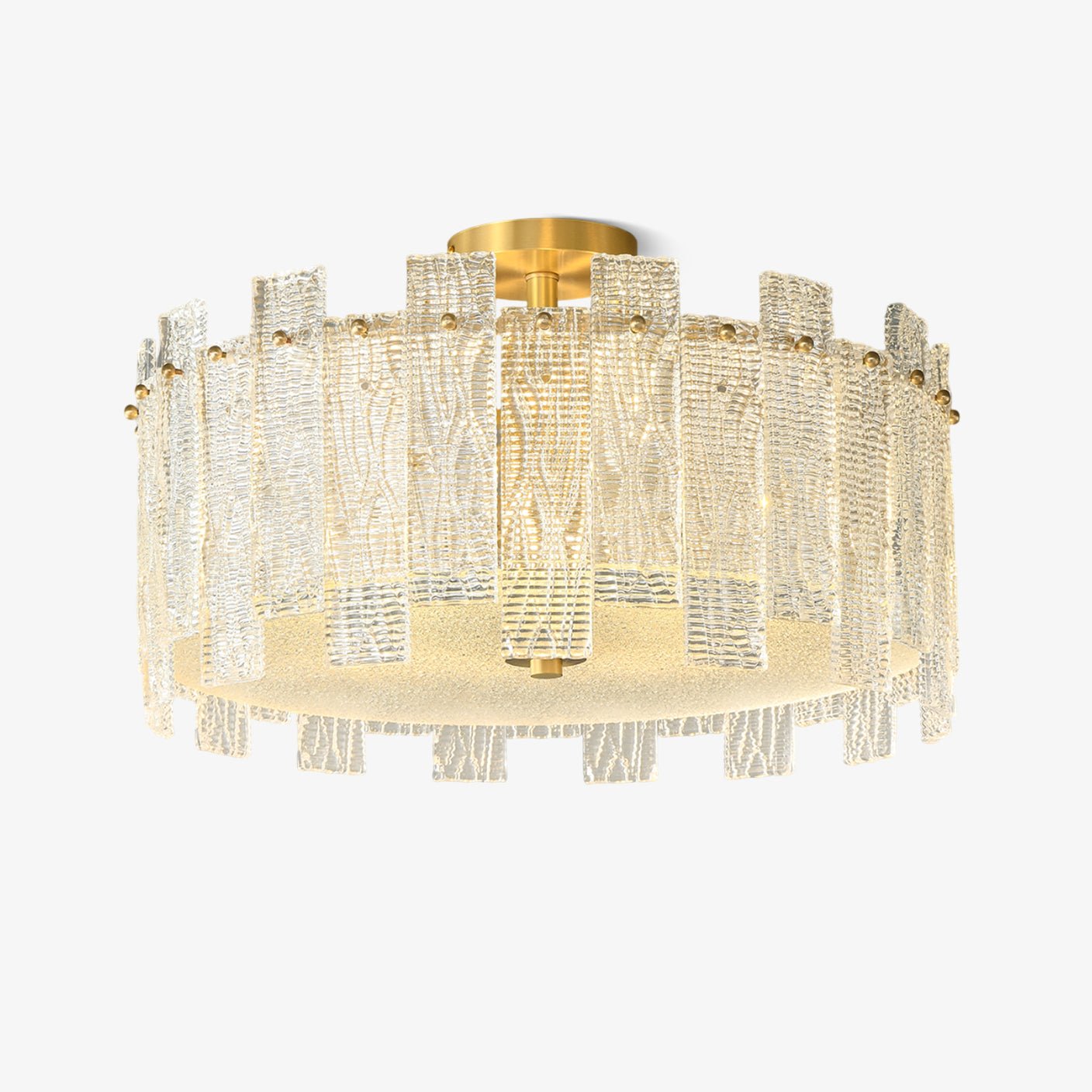 Symiror Postmodern Luxury Brass Glass Ceiling Light-Neutral Decor