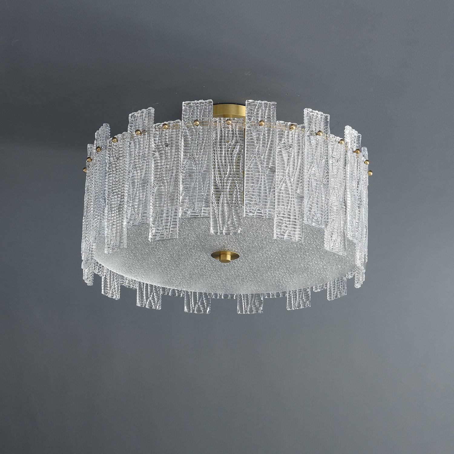Symiror Postmodern Luxury Brass Glass Ceiling Light-Neutral Decor