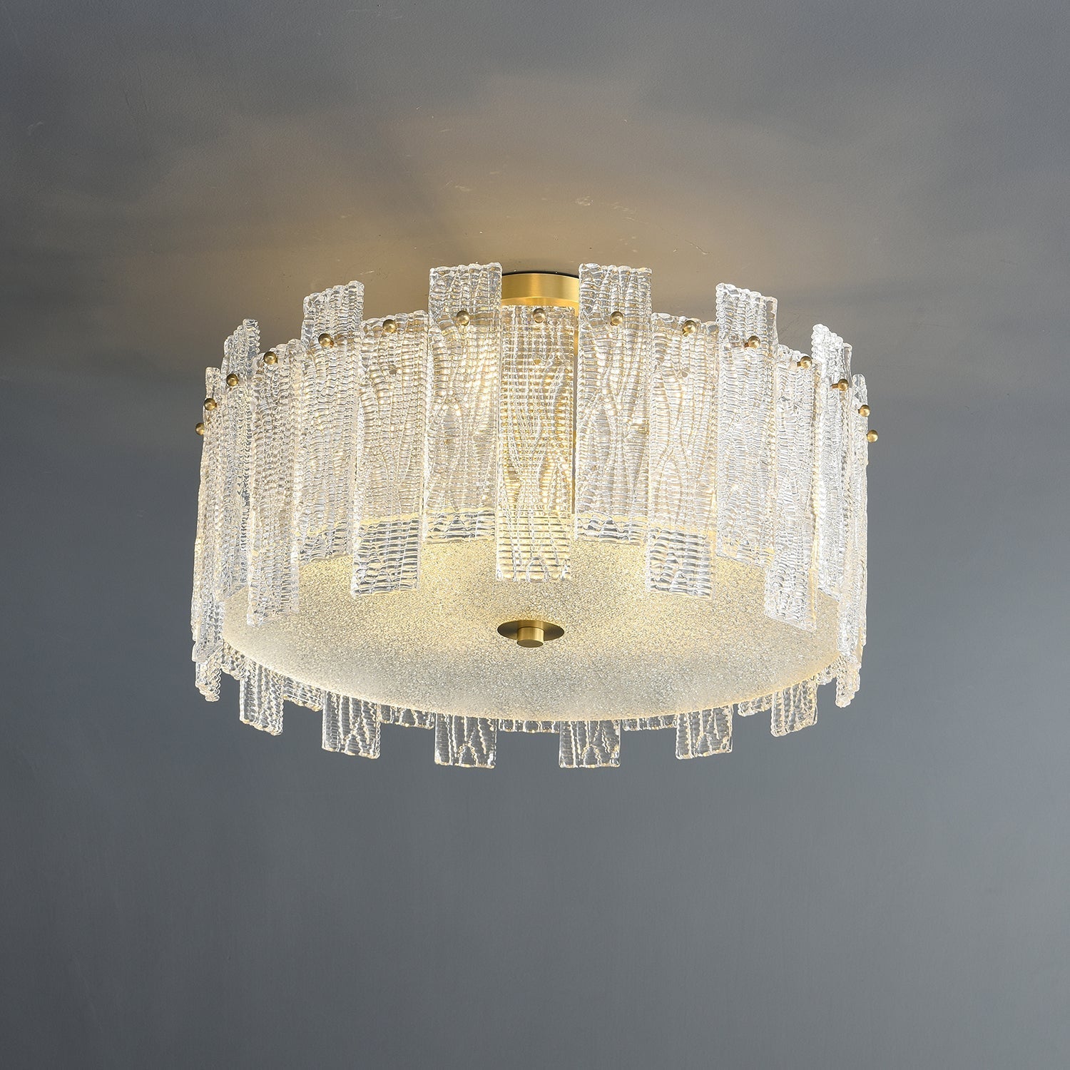 Symiror Postmodern Luxury Brass Glass Ceiling Light-Neutral Decor