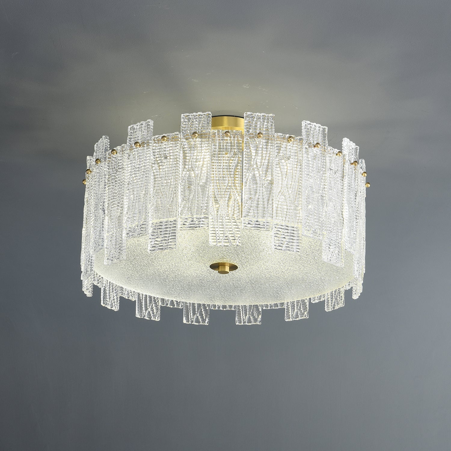 Symiror Postmodern Luxury Brass Glass Ceiling Light-Neutral Decor