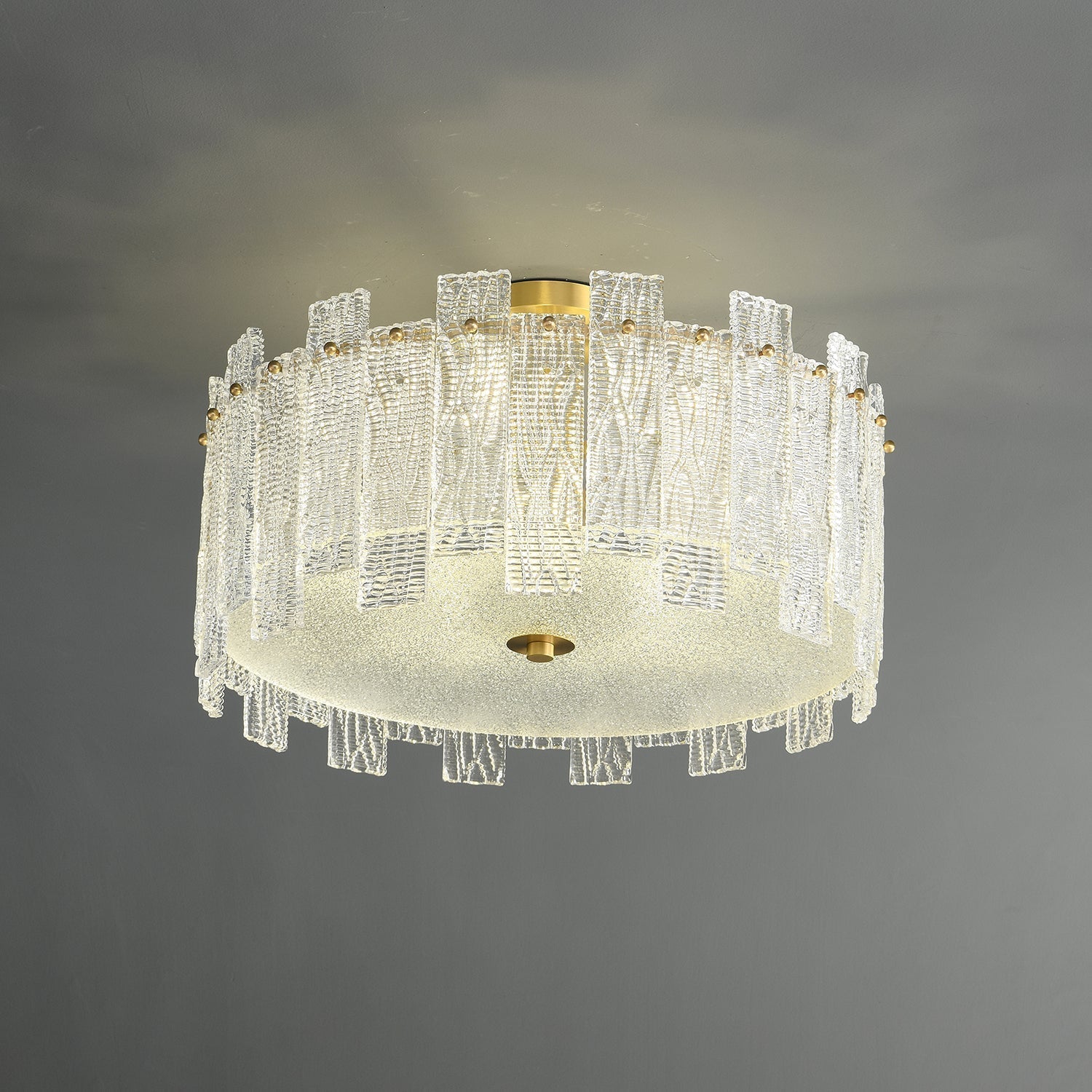 Symiror Postmodern Luxury Brass Glass Ceiling Light-Neutral Decor