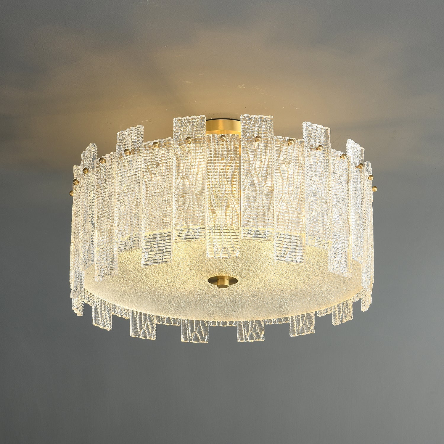 Symiror Postmodern Luxury Brass Glass Ceiling Light-Neutral Decor