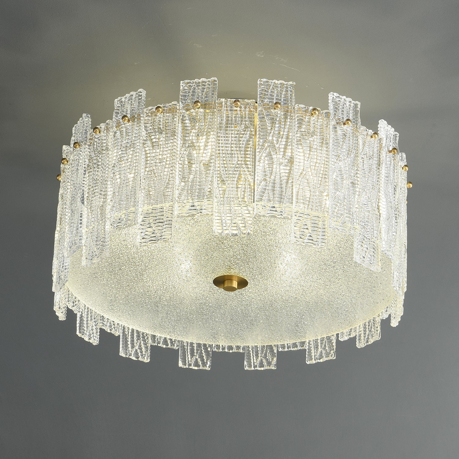 Symiror Postmodern Luxury Brass Glass Ceiling Light-Neutral Decor