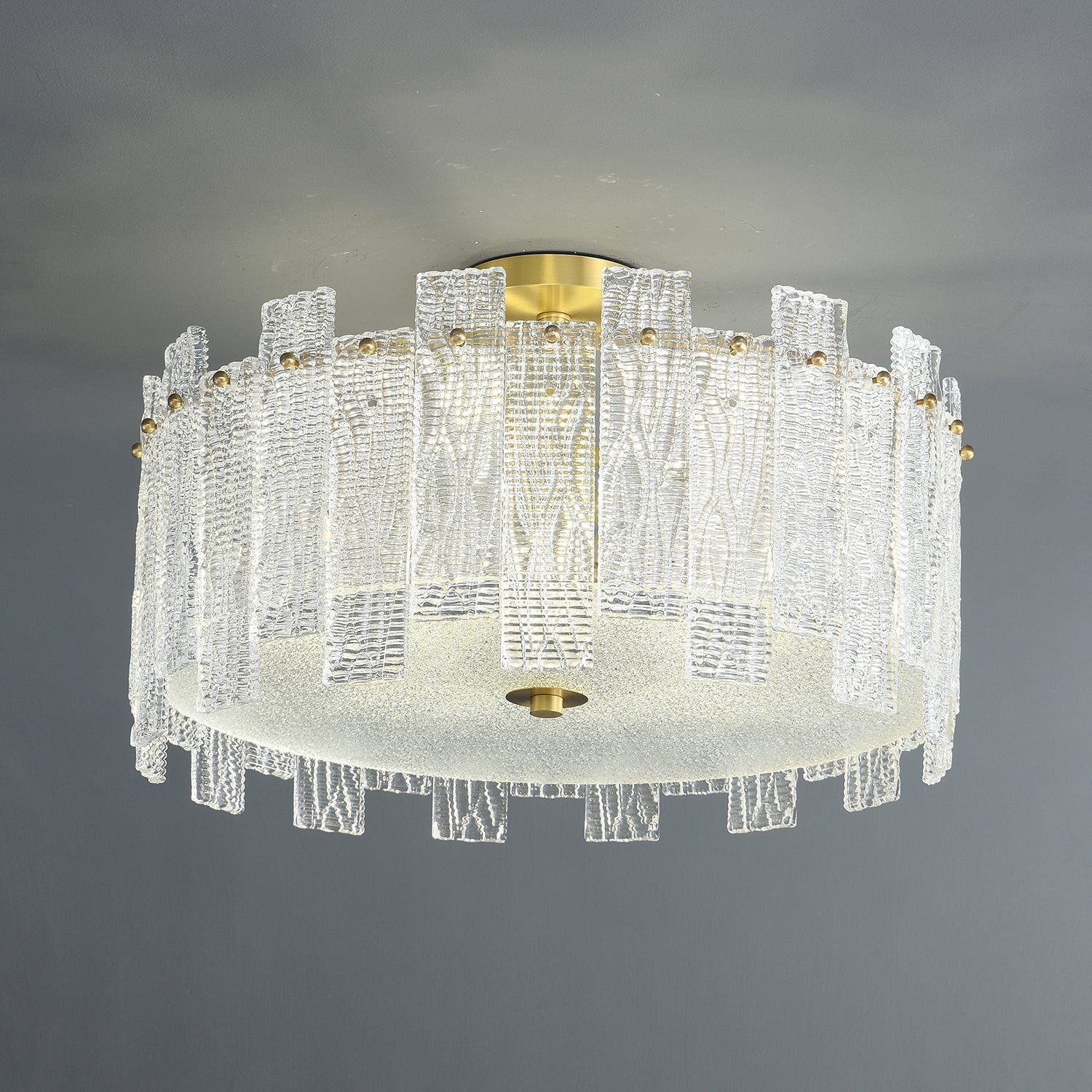 Symiror Postmodern Luxury Brass Glass Ceiling Light-Neutral Decor