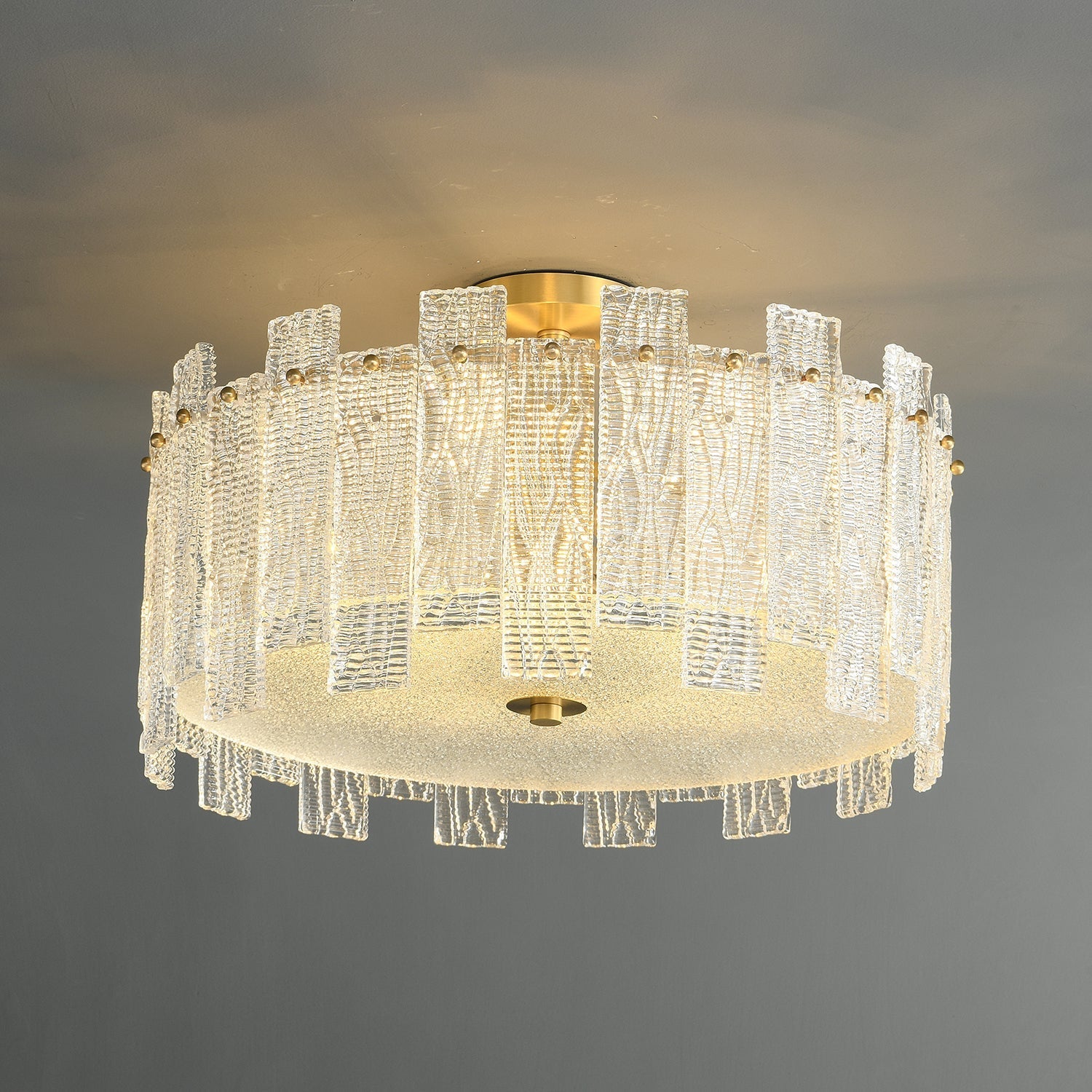 Symiror Postmodern Luxury Brass Glass Ceiling Light-Neutral Decor