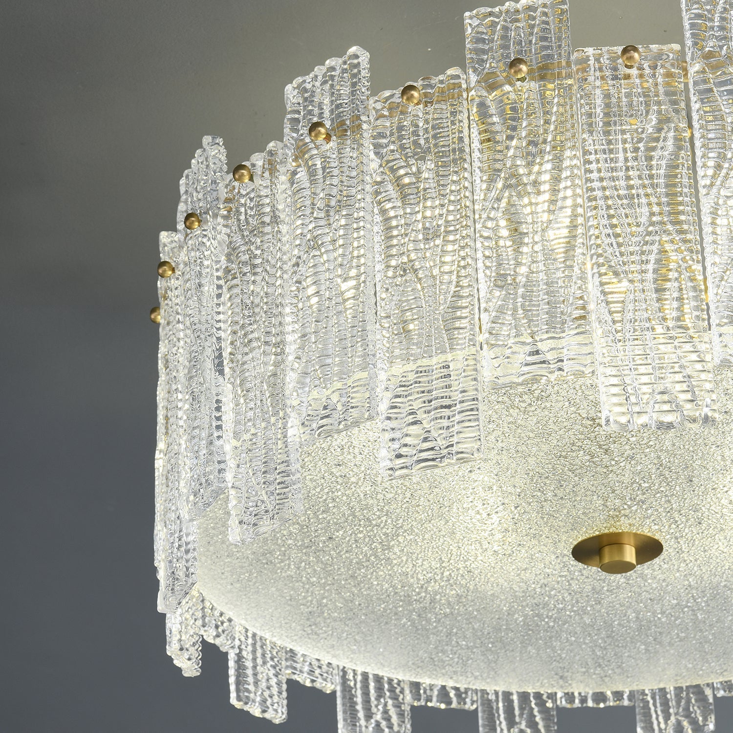 Symiror Postmodern Luxury Brass Glass Ceiling Light-Neutral Decor