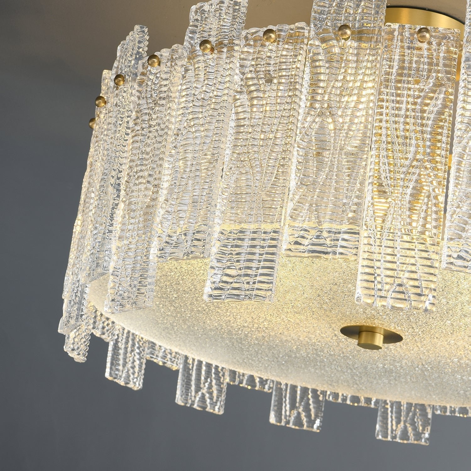 Symiror Postmodern Luxury Brass Glass Ceiling Light-Neutral Decor