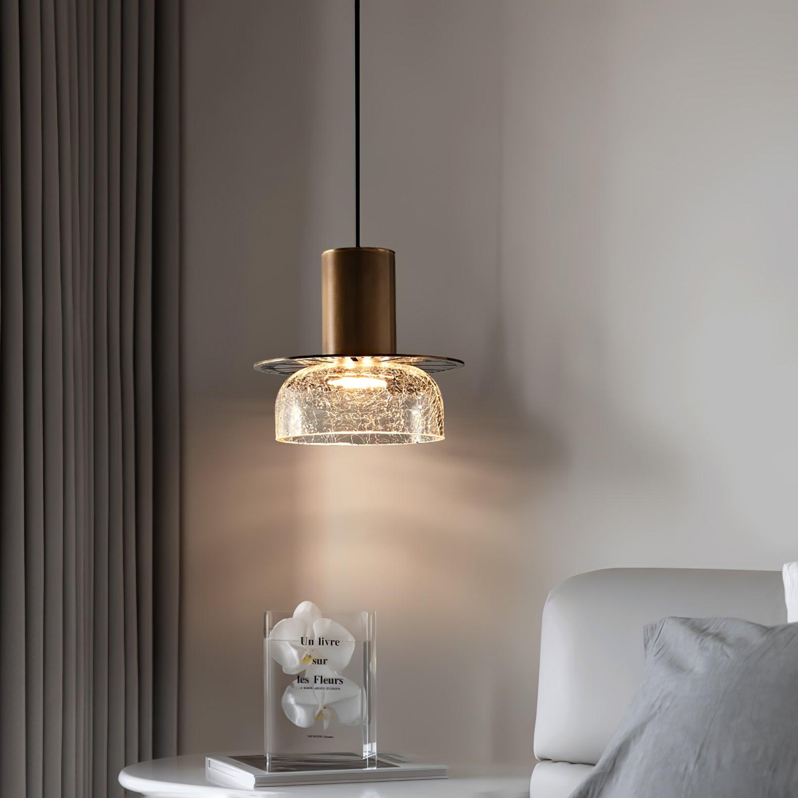 Glacier Crackle Glass Pendant Lamp-Neutral Decor