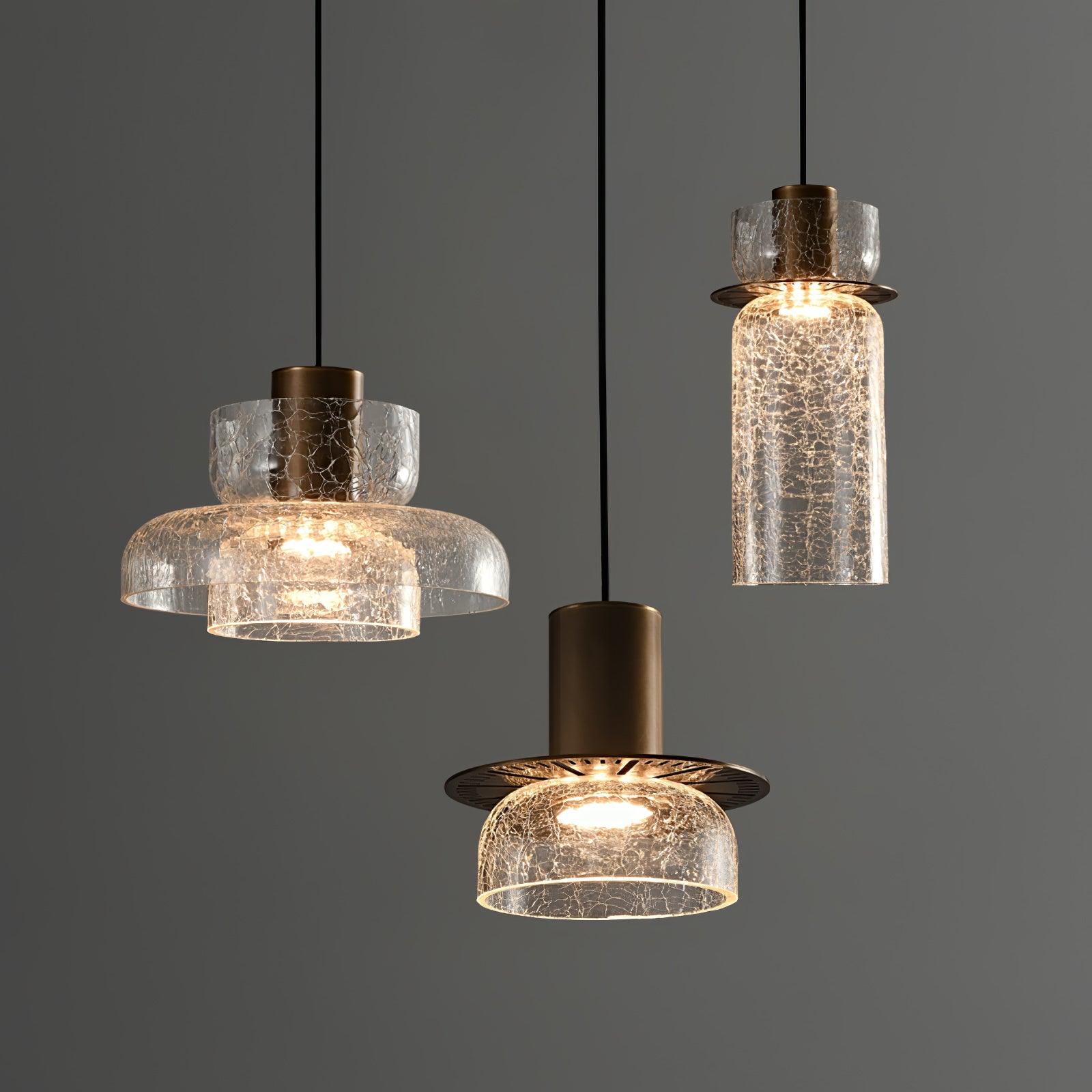 Glacier Crackle Glass Pendant Lamp-Neutral Decor