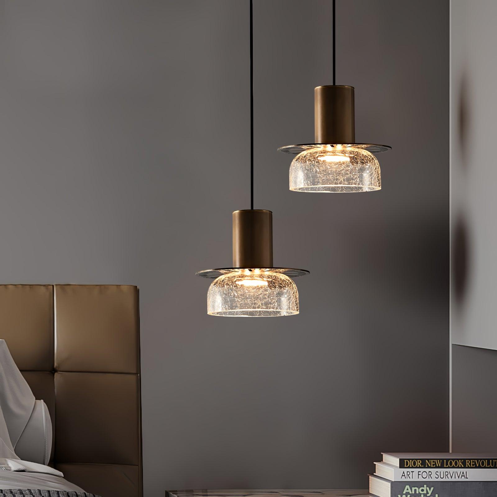 Glacier Crackle Glass Pendant Lamp-Neutral Decor