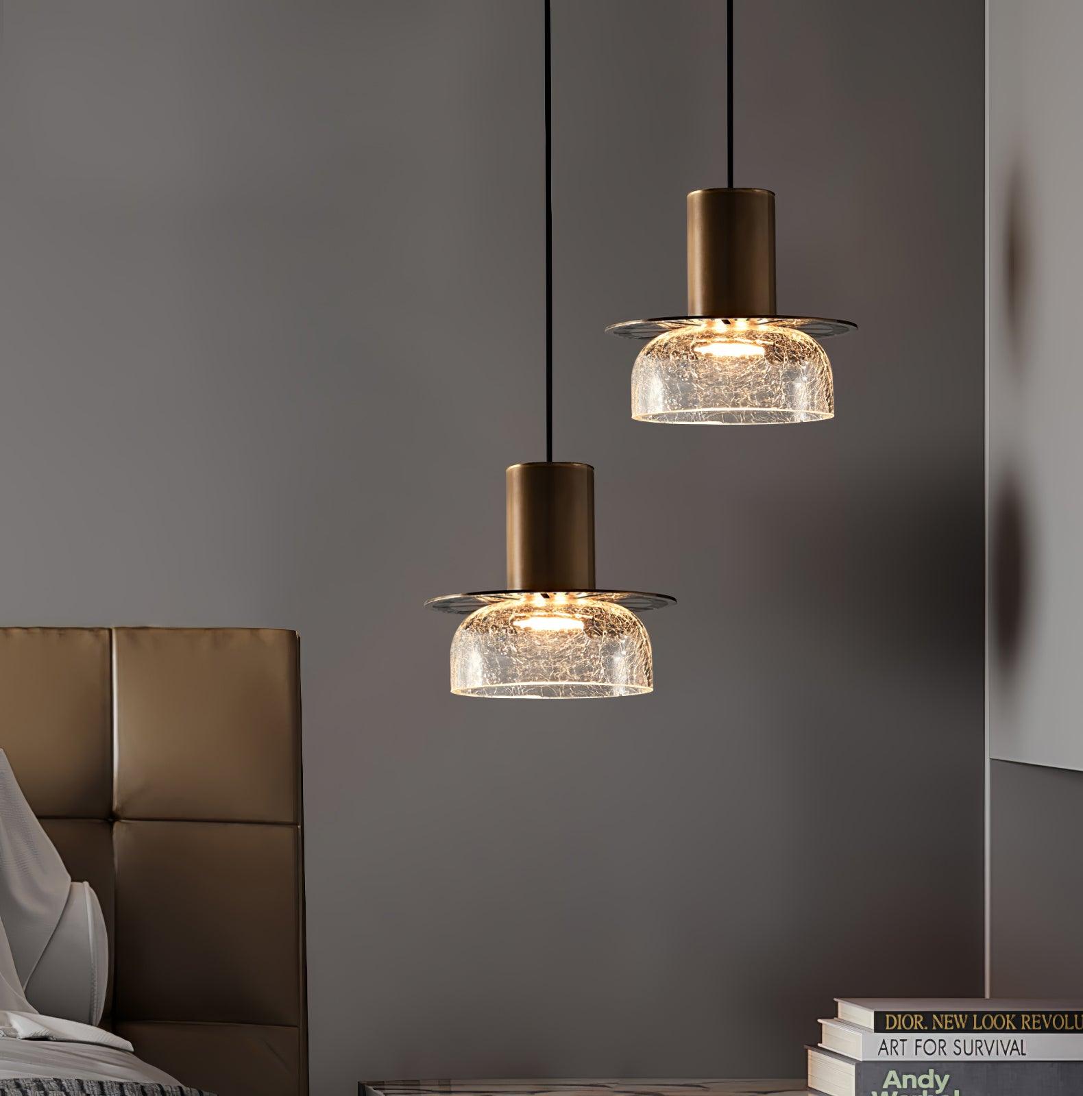 Glacier Crackle Glass Pendant Lamp-Neutral Decor