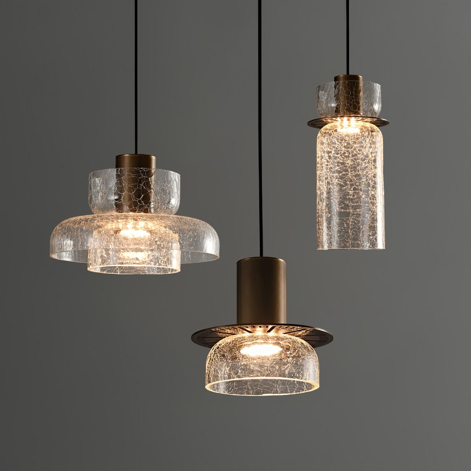 Glacier Crackle Glass Pendant Lamp-Neutral Decor