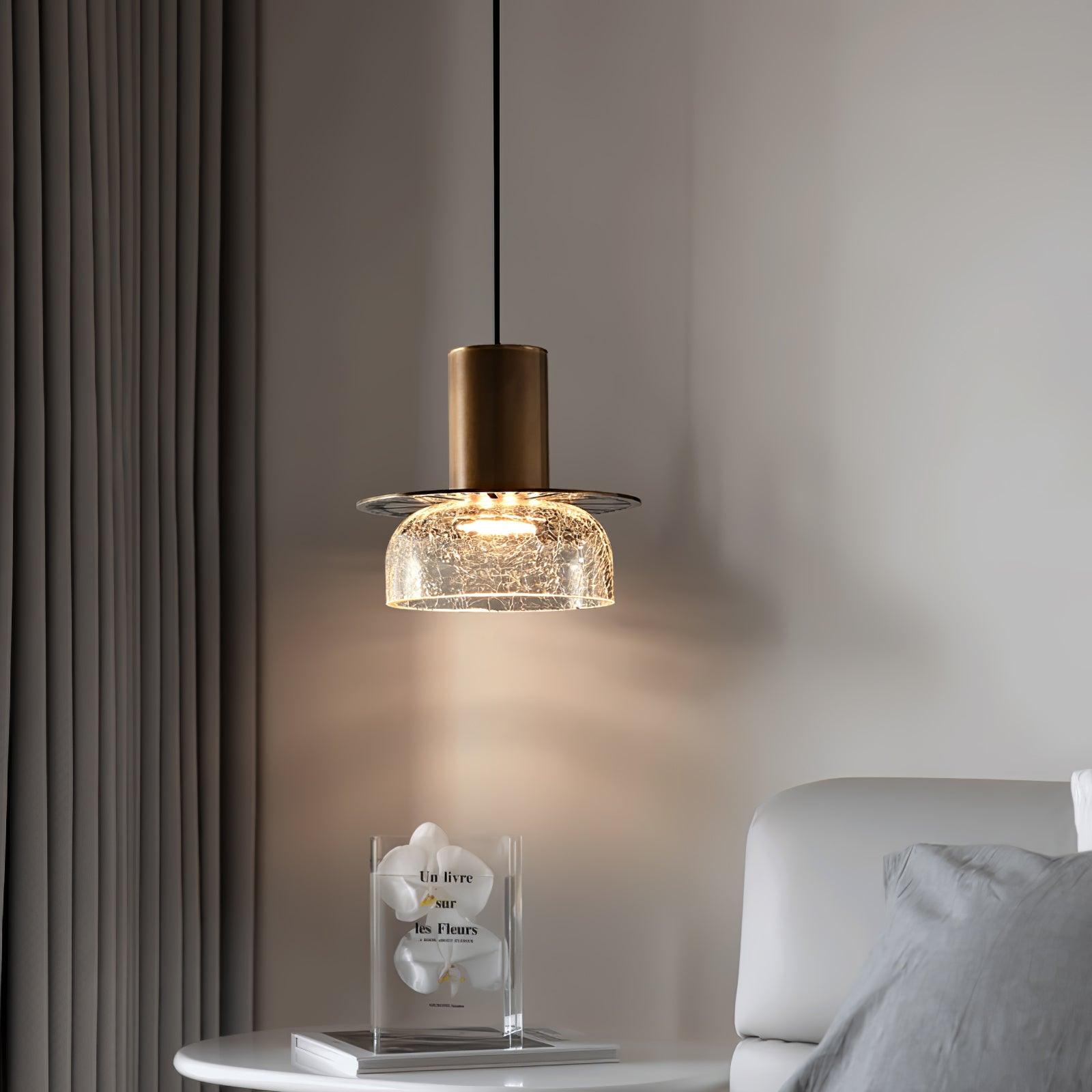 Glacier Crackle Glass Pendant Lamp-Neutral Decor