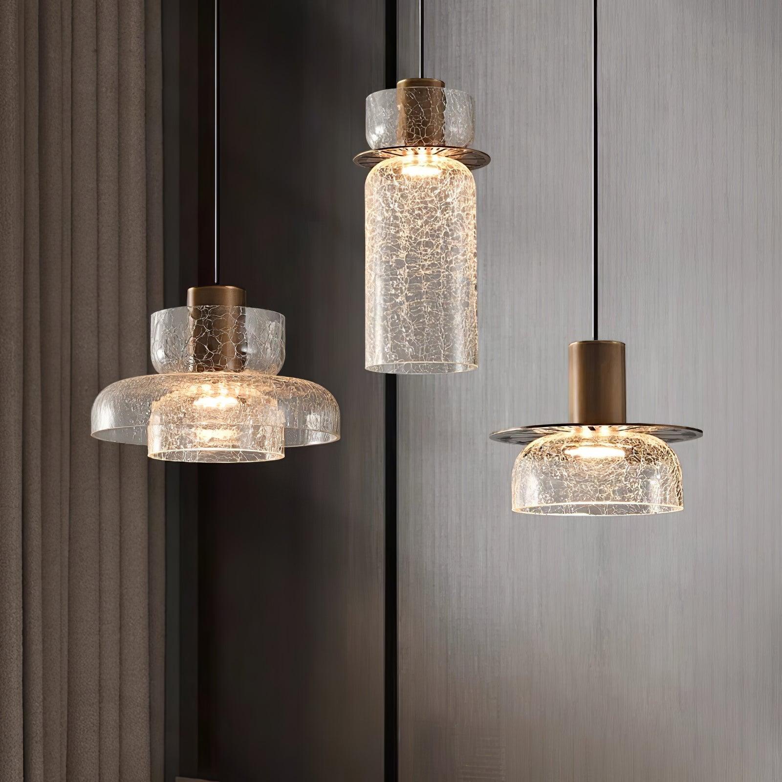 Glacier Crackle Glass Pendant Lamp-Neutral Decor