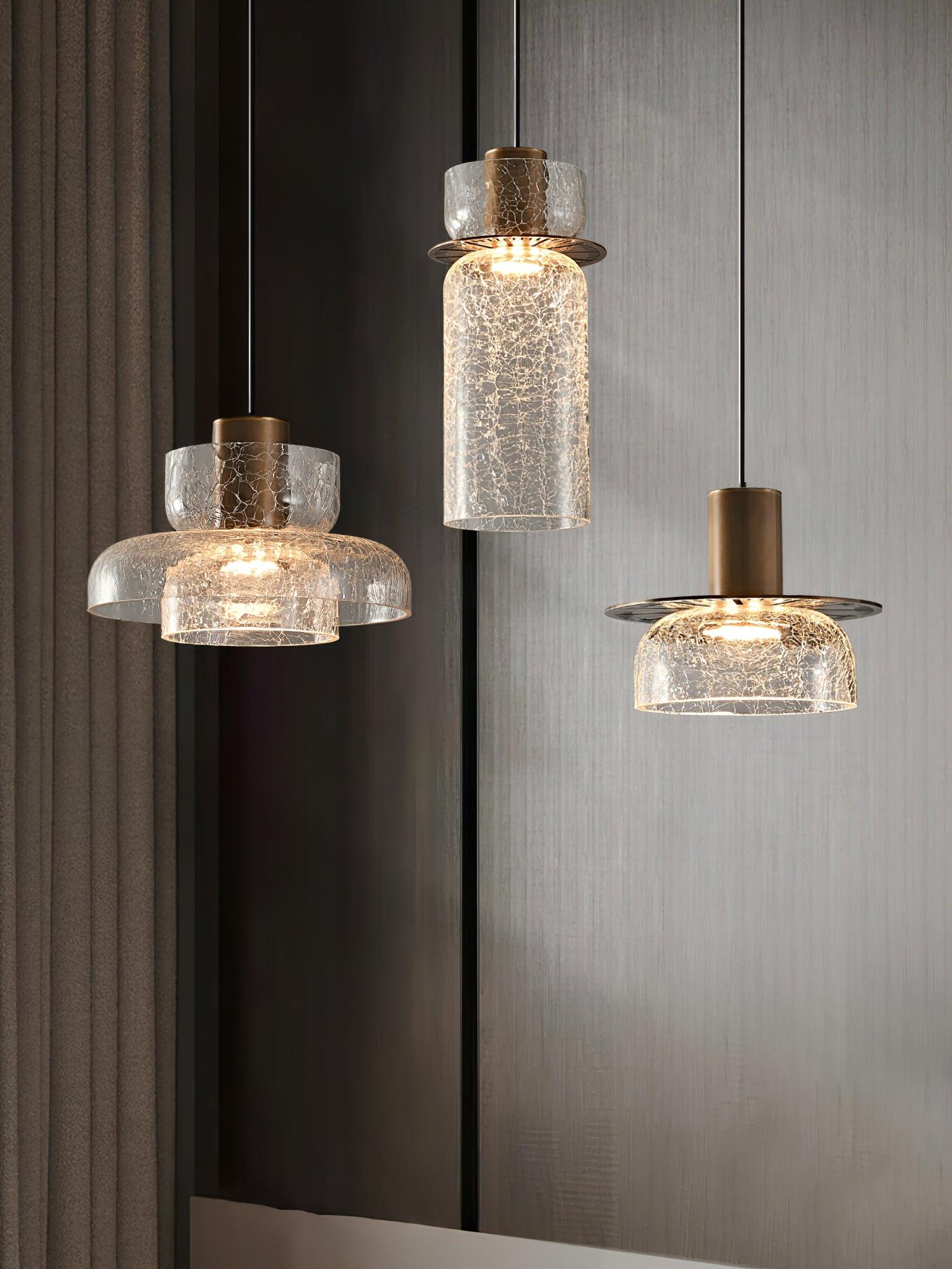 Glacier Crackle Glass Pendant Lamp-Neutral Decor