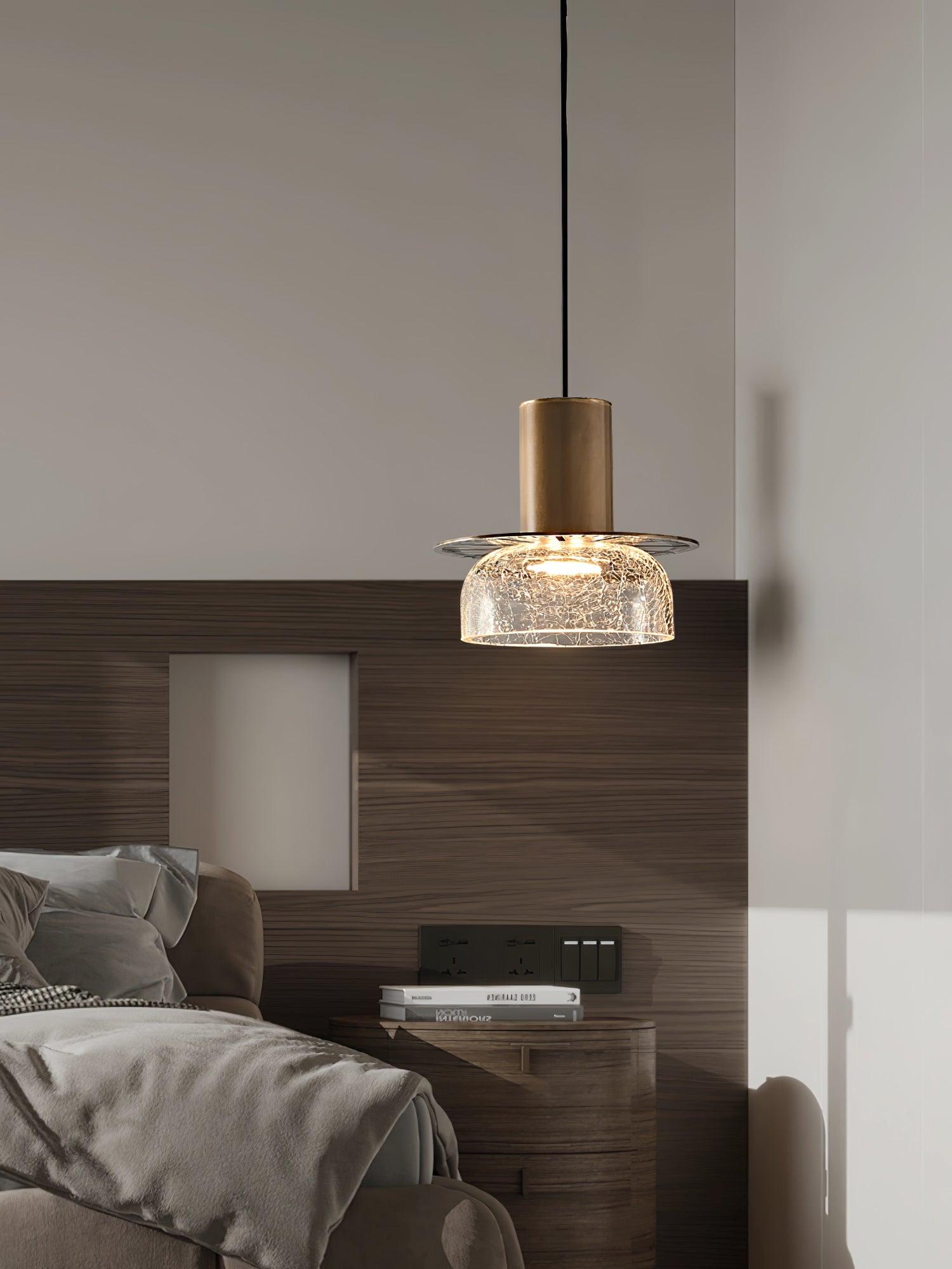 Glacier Crackle Glass Pendant Lamp-Neutral Decor