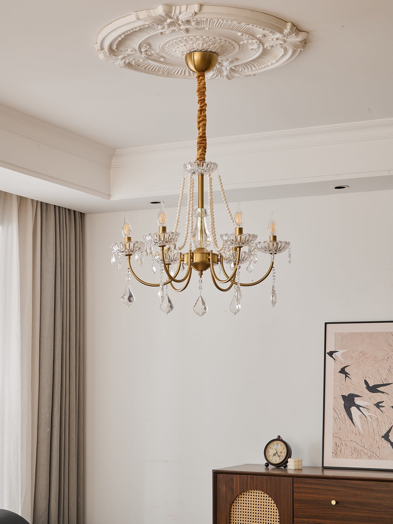 Cevaris Postmodern Luxury Pearl Glass Chandelier-Neutral Decor