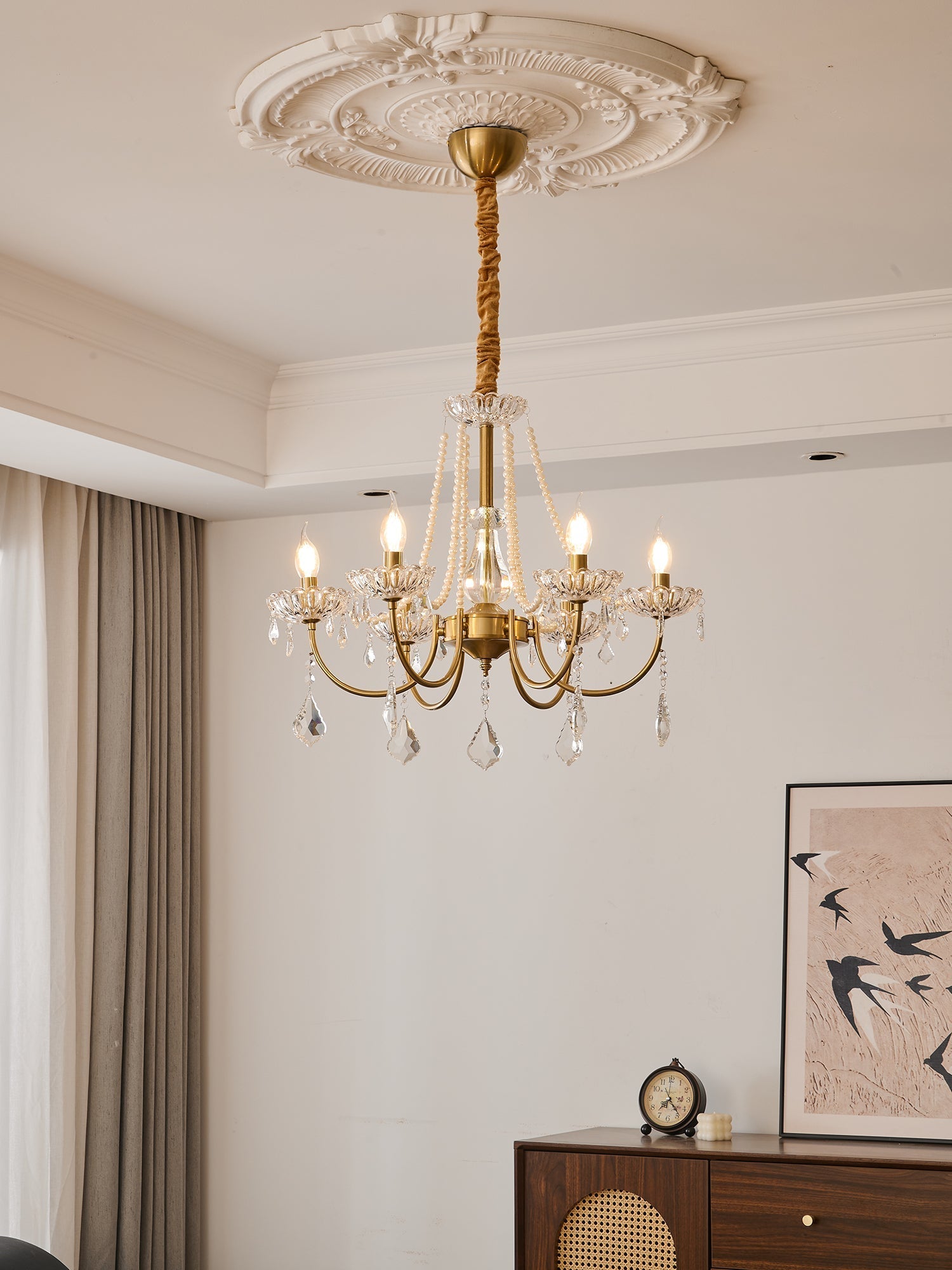 Cevaris Postmodern Luxury Pearl Glass Chandelier-Neutral Decor