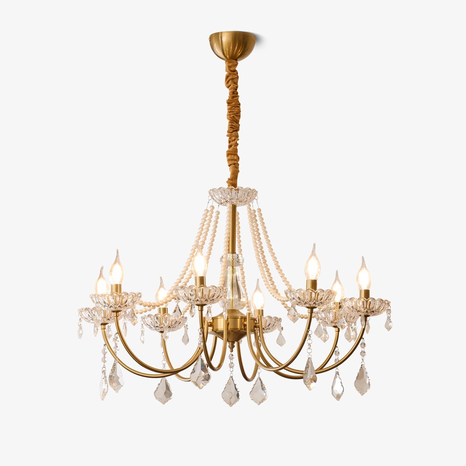 Cevaris Postmodern Luxury Pearl Glass Chandelier-Neutral Decor