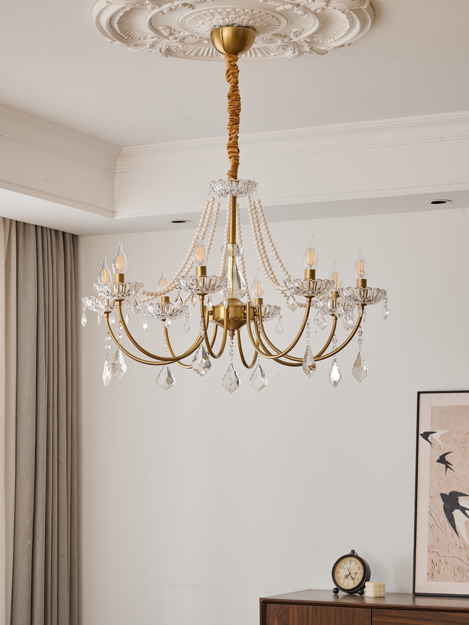 Cevaris Postmodern Luxury Pearl Glass Chandelier-Neutral Decor