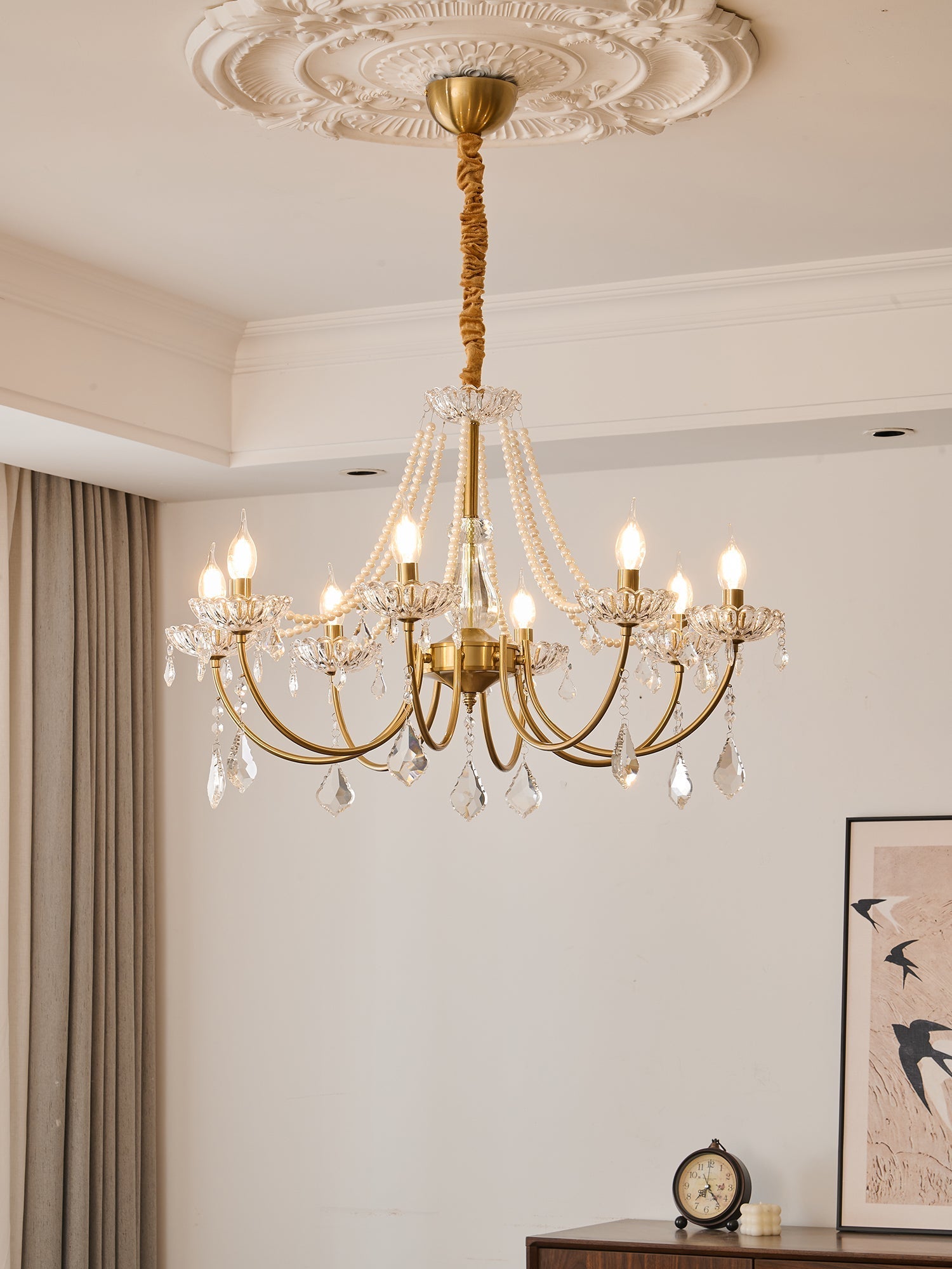 Cevaris Postmodern Luxury Pearl Glass Chandelier-Neutral Decor