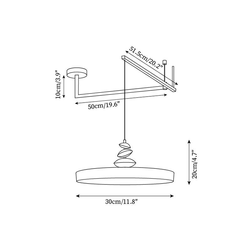 Pendant Lamp Metal and Round Shade Decorative Modern