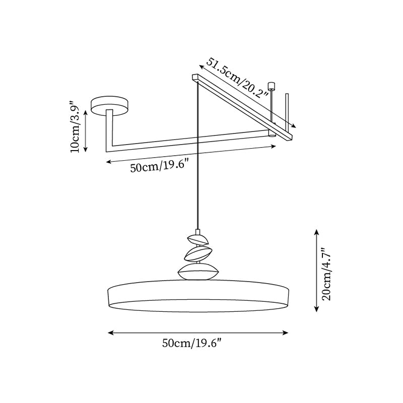 Pendant Lamp Metal and Round Shade Decorative Modern
