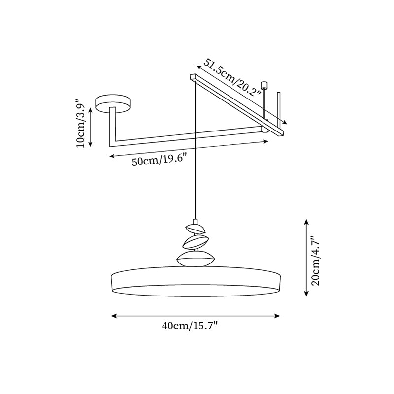 Pendant Lamp Metal and Round Shade Decorative Modern