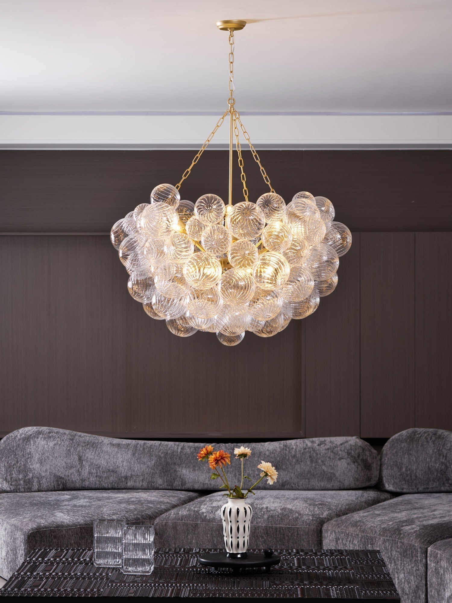 Calvian Chandelier Glass Ball Bubble Modern-Neutral Decor