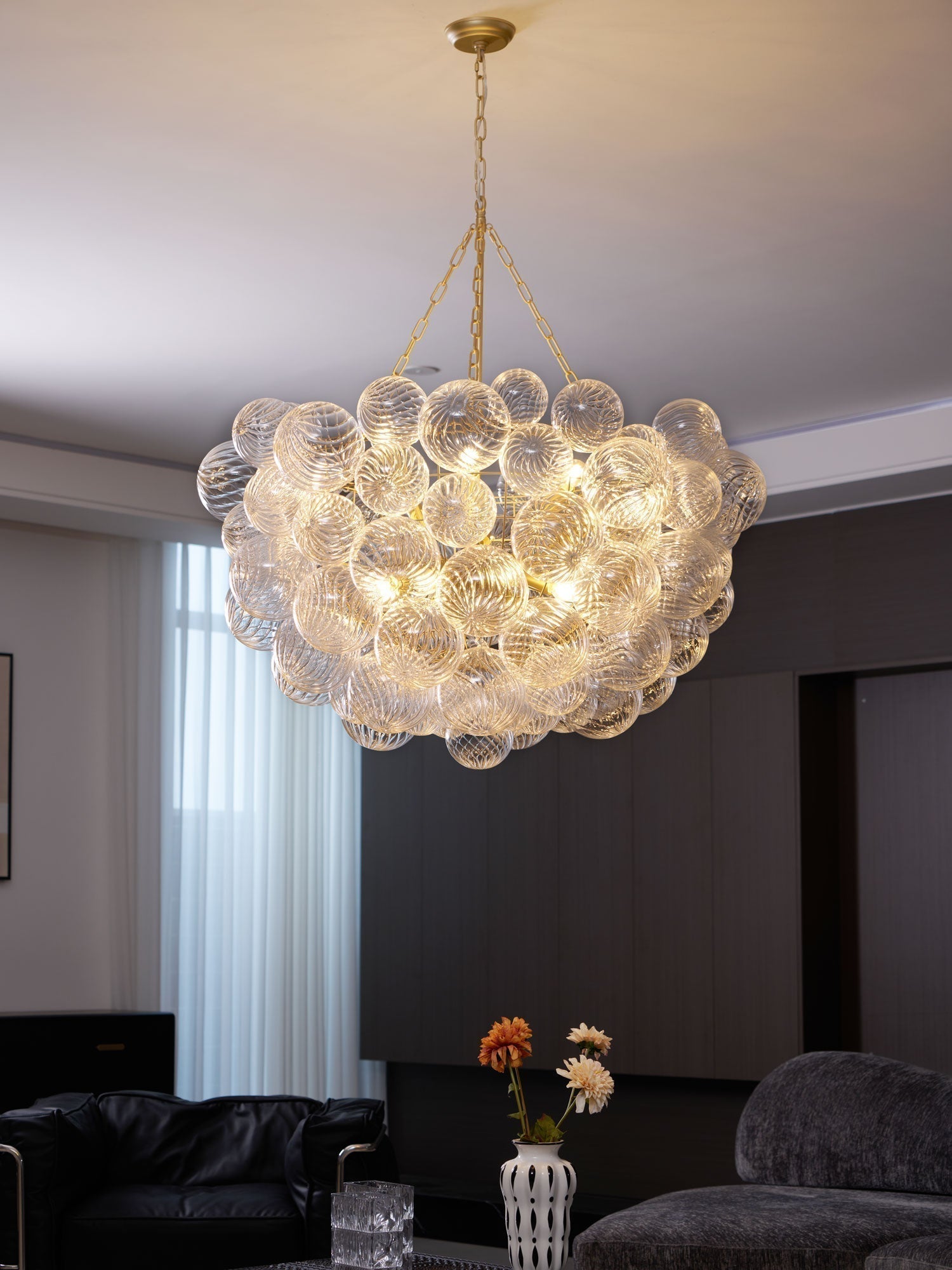 Calvian Chandelier Glass Ball Bubble Modern-Neutral Decor