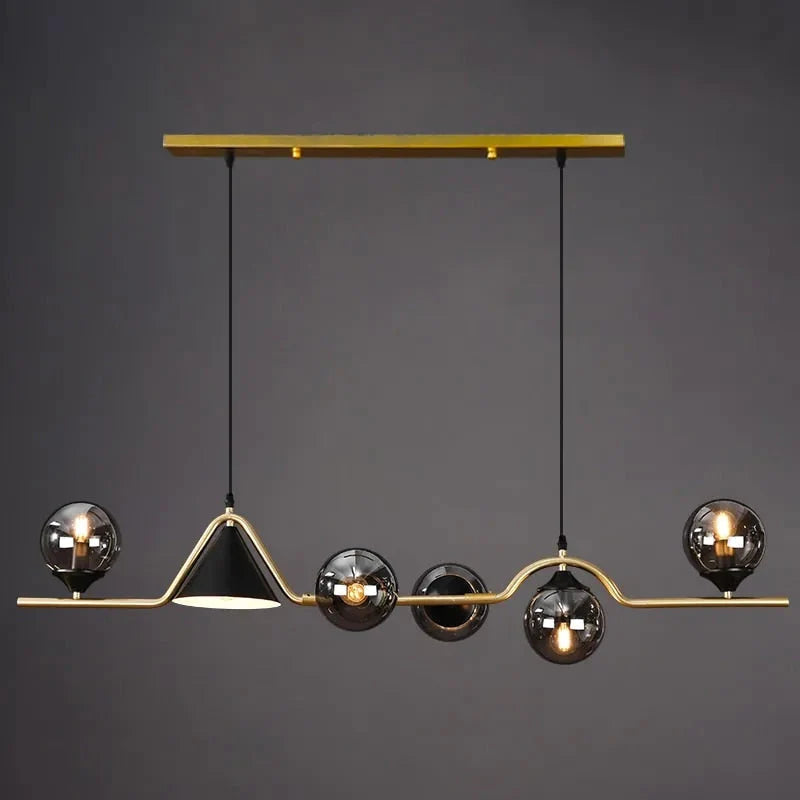 Arisha Modern LED Pendant Light Black/Gold Glass Living Room/Bedroom - Neutral Decor