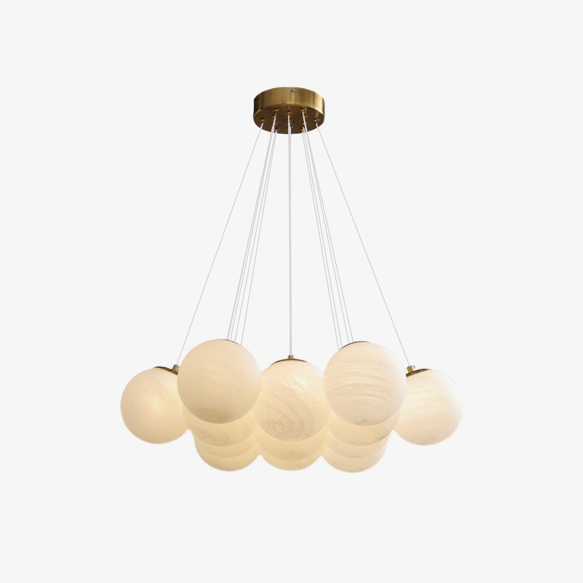 Arenis Chandelier Glass Cluster Frosted Glass-Neutral Decor