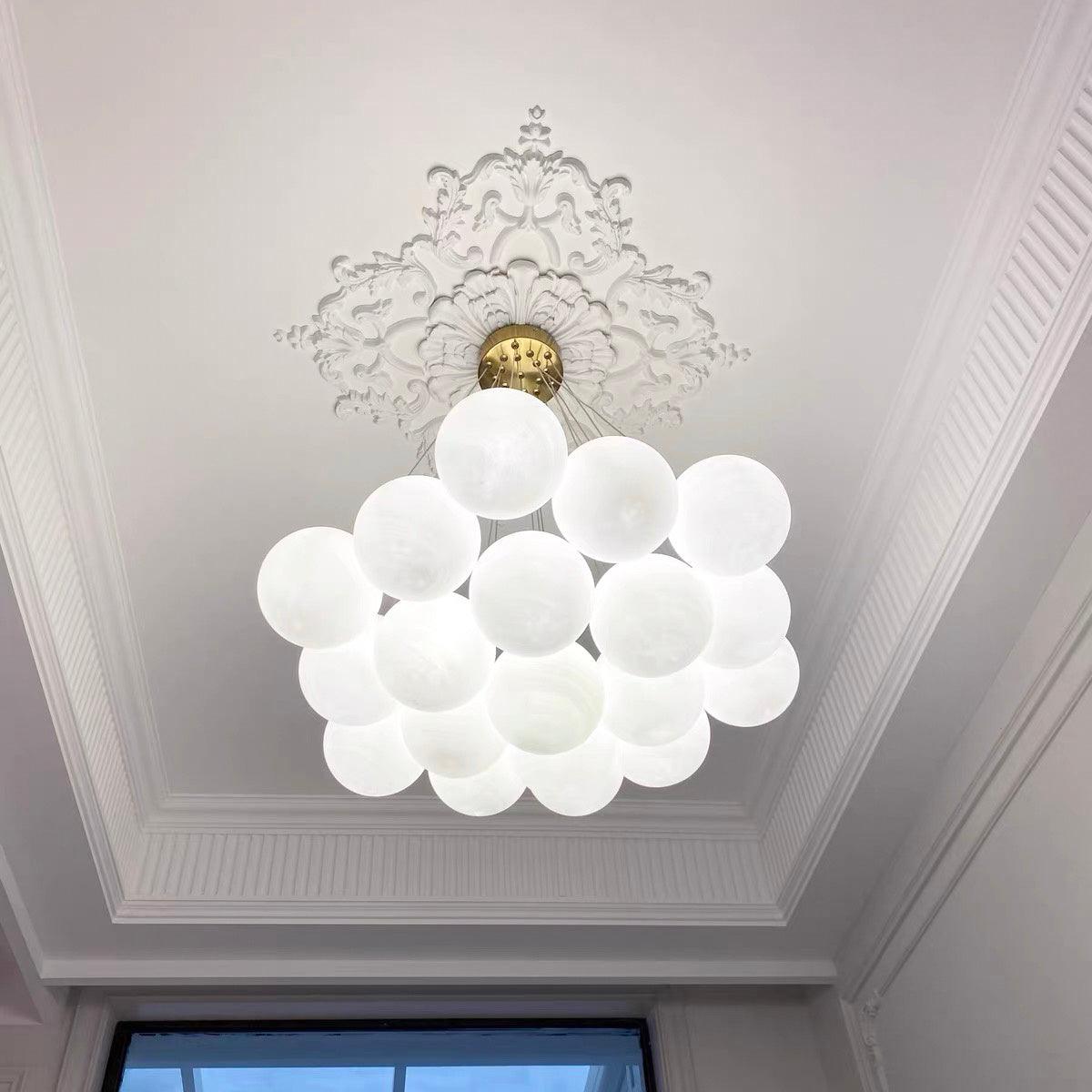 Arenis Chandelier Glass Cluster Frosted Glass-Neutral Decor