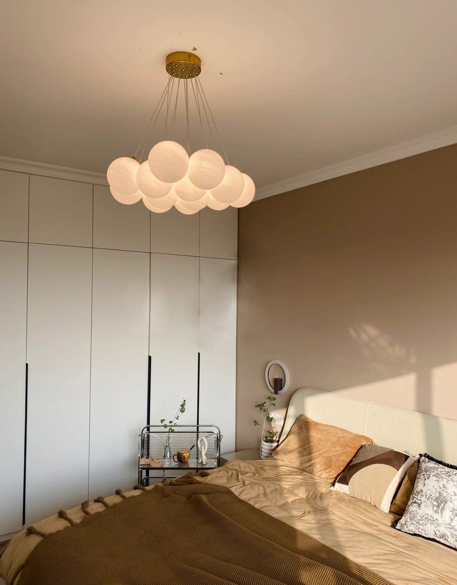 Arenis Chandelier Glass Cluster Frosted Glass-Neutral Decor