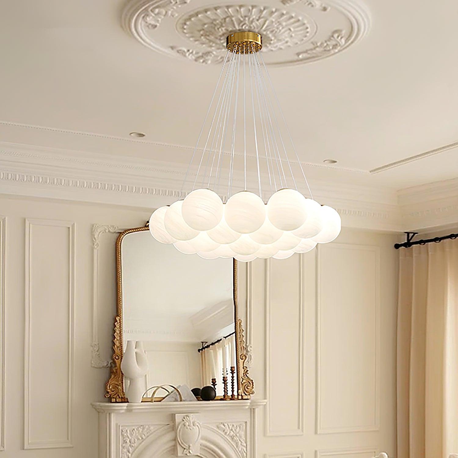 Arenis Chandelier Glass Cluster Frosted Glass-Neutral Decor