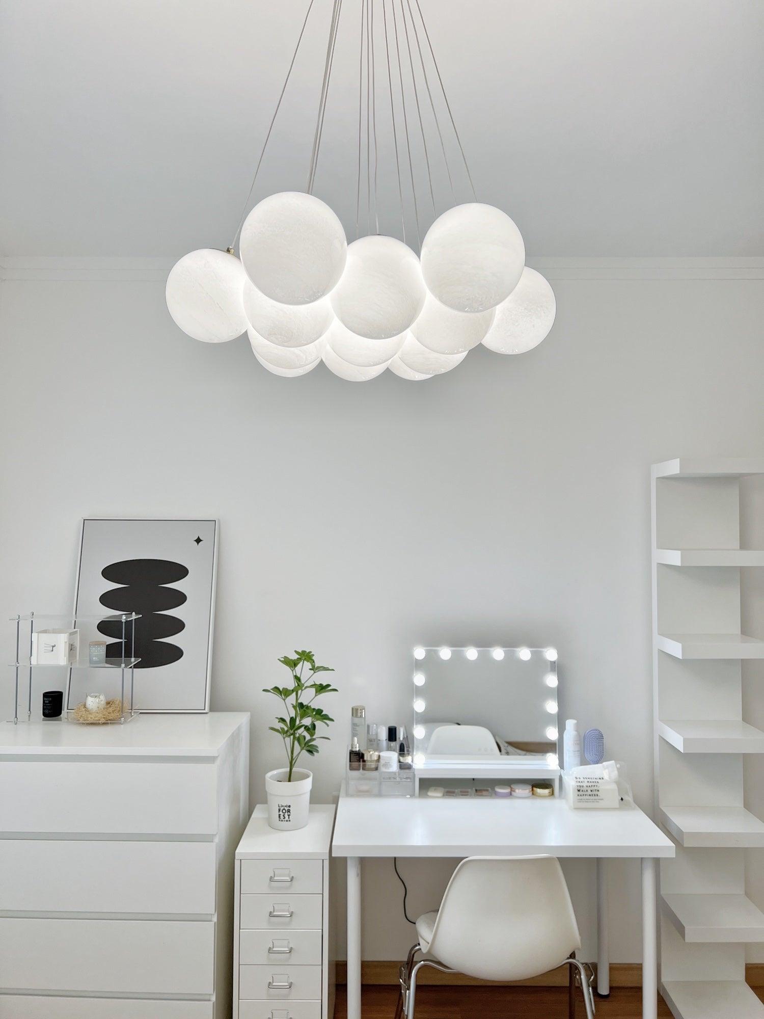Arenis Chandelier Glass Cluster Frosted Glass-Neutral Decor