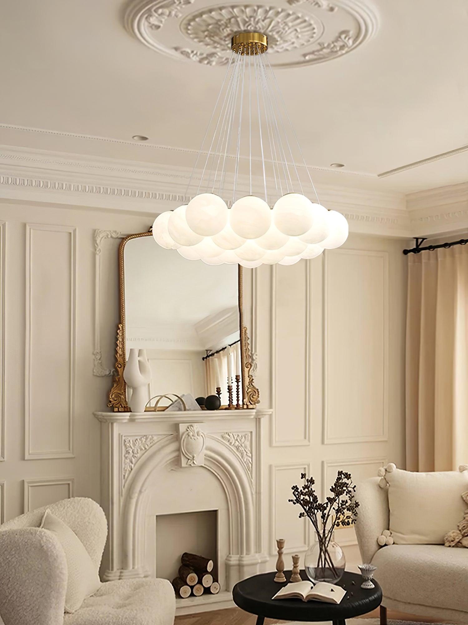 Arenis Chandelier Glass Cluster Frosted Glass-Neutral Decor