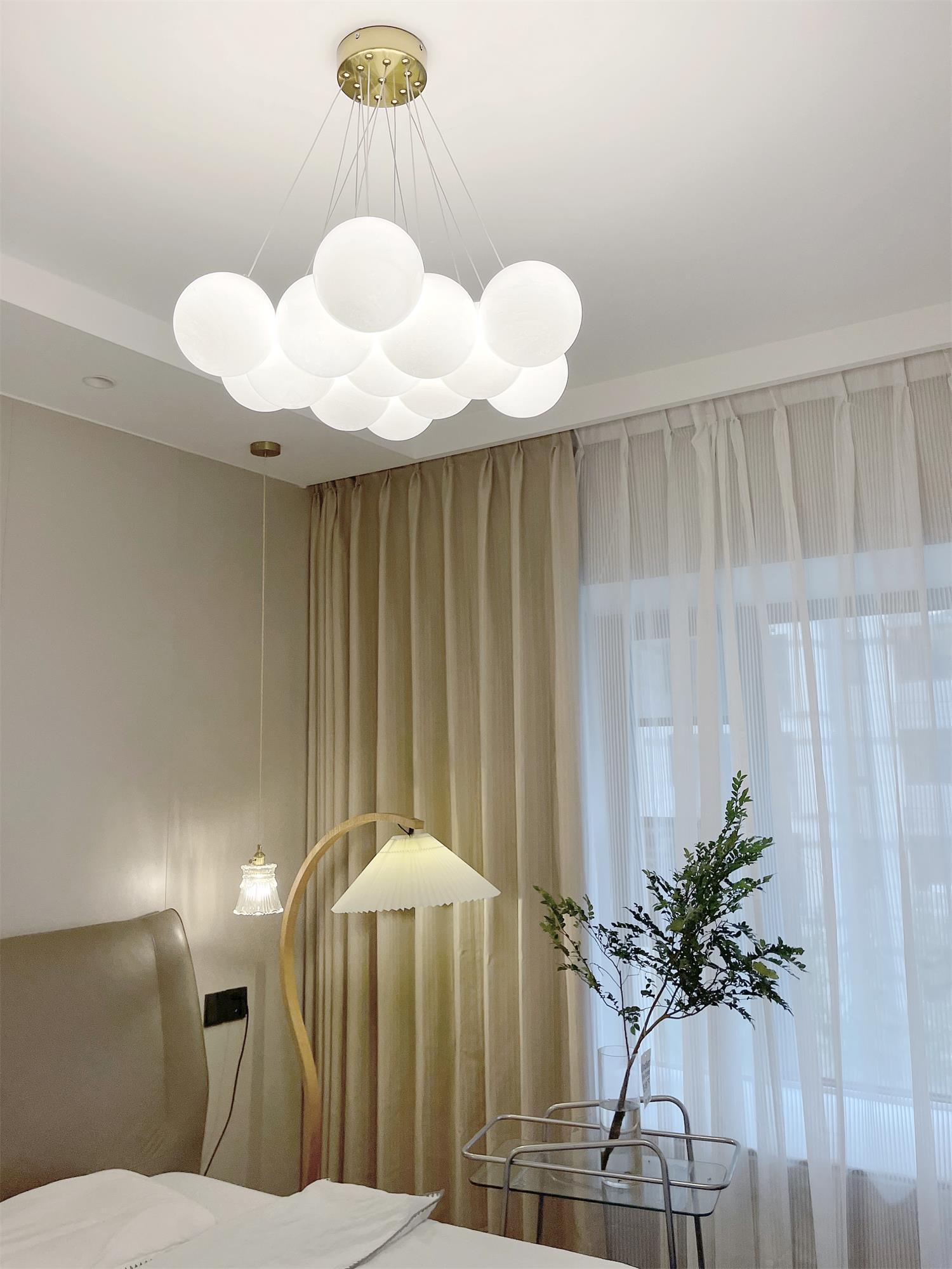 Arenis Chandelier Glass Cluster Frosted Glass-Neutral Decor