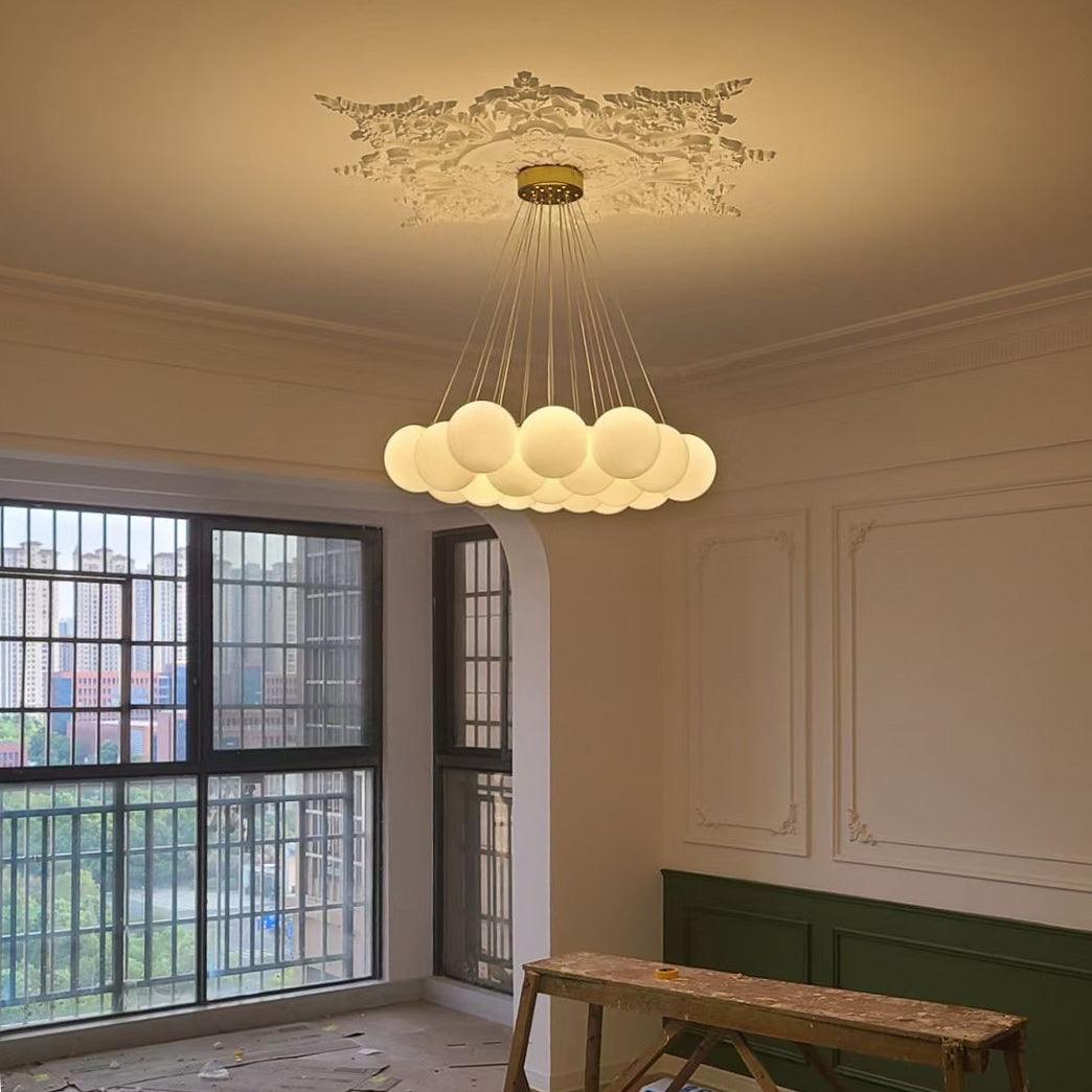 Arenis Chandelier Glass Cluster Frosted Glass-Neutral Decor