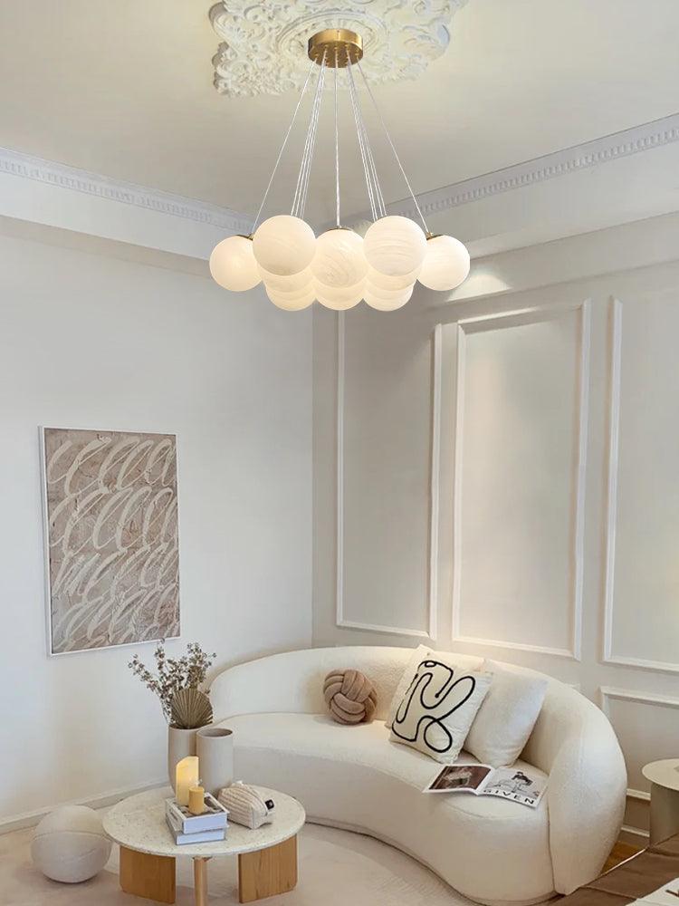Arenis Chandelier Glass Cluster Frosted Glass-Neutral Decor
