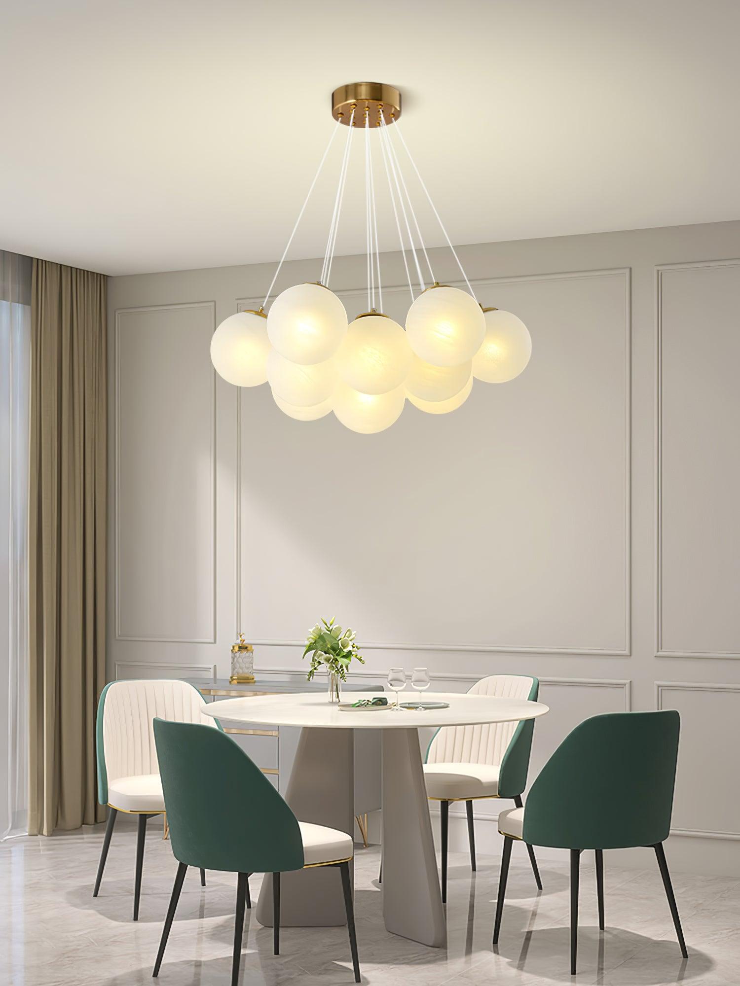 Arenis Chandelier Glass Cluster Frosted Glass-Neutral Decor